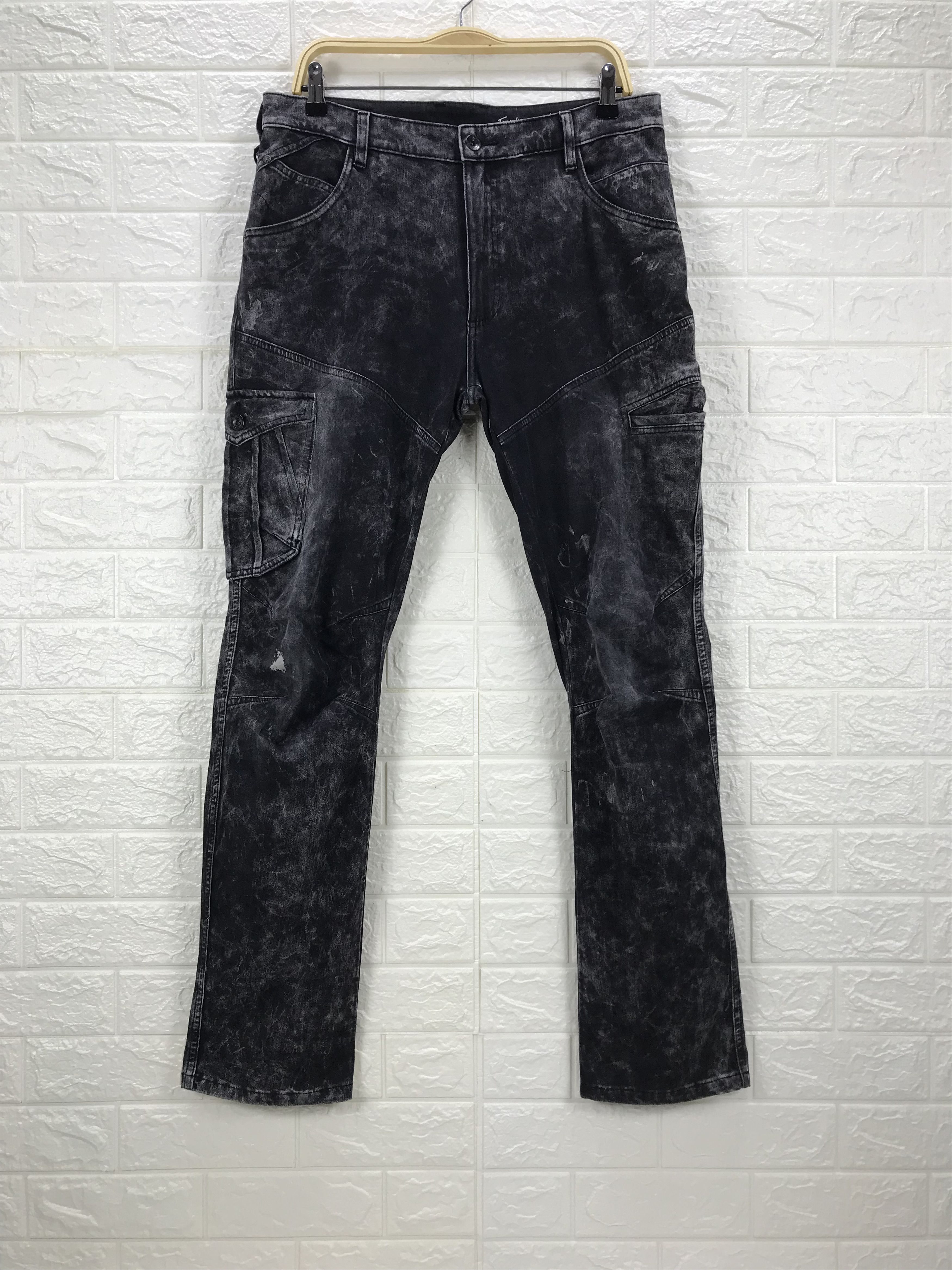 image of Avant Garde Japanese Field Core Stretch Multipocket Cargo Pants in Faded Black, Men's (Size 34)