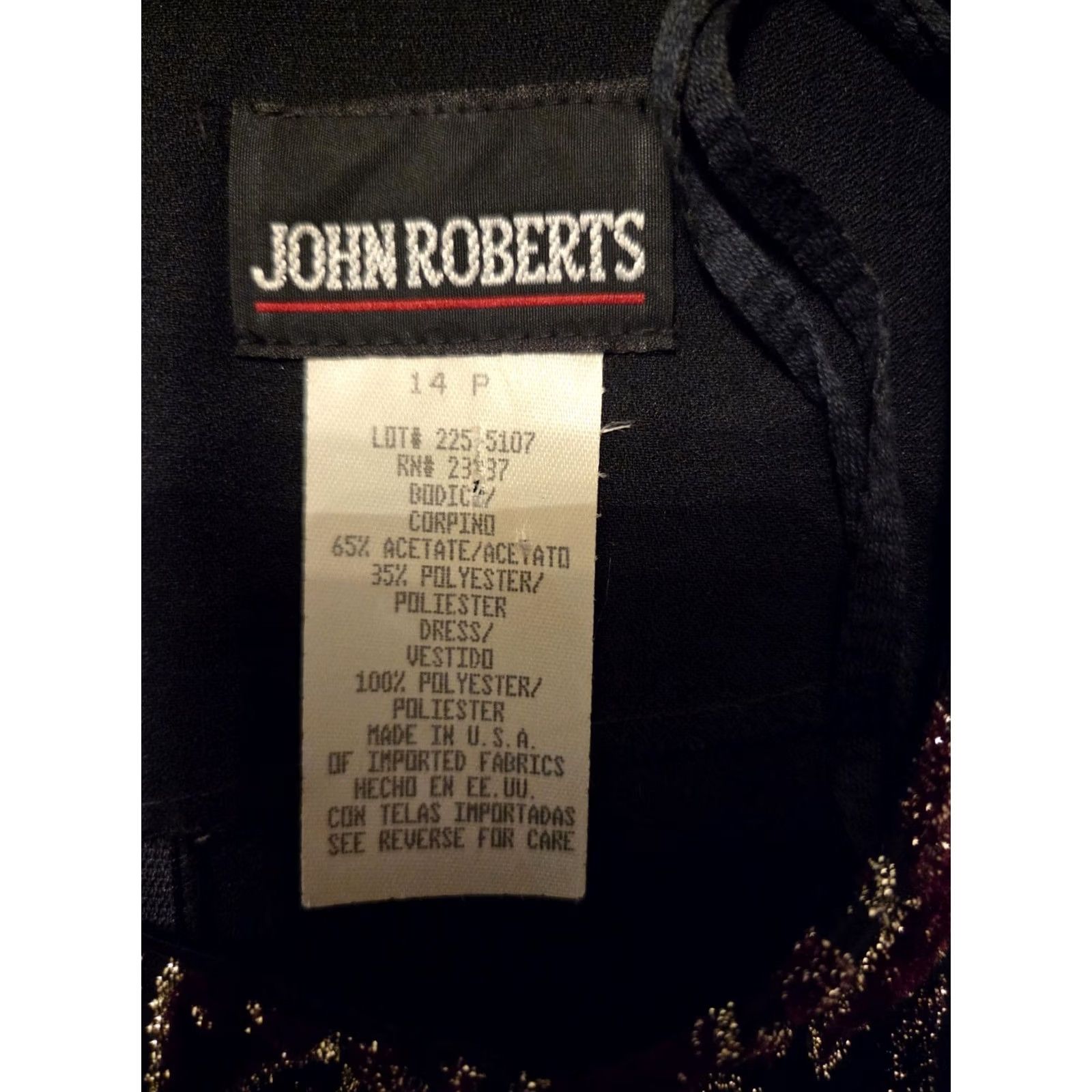 Velvet VINTAGE John Roberts Black Velvet Leaf Empire Waist Dress 14P Petite 1990s Cocktail Womens Size XL / US 12-14 / IT 48-50 - 7 Thumbnail