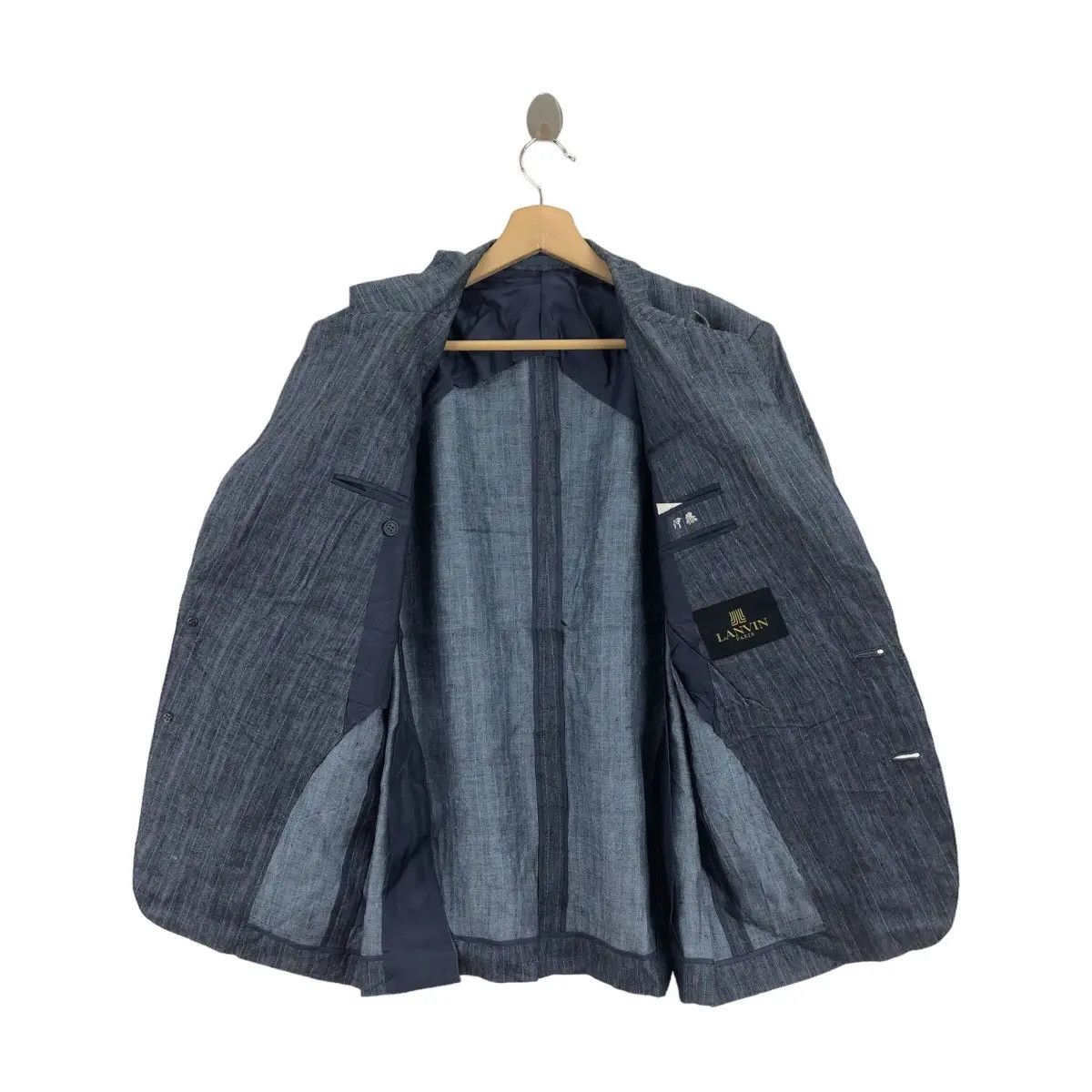 Lanvin Vintage 90’ LANVIN PARIS HERRINGBONE 2 Button Blazer Coat Size 38R - 2 Thumbnail