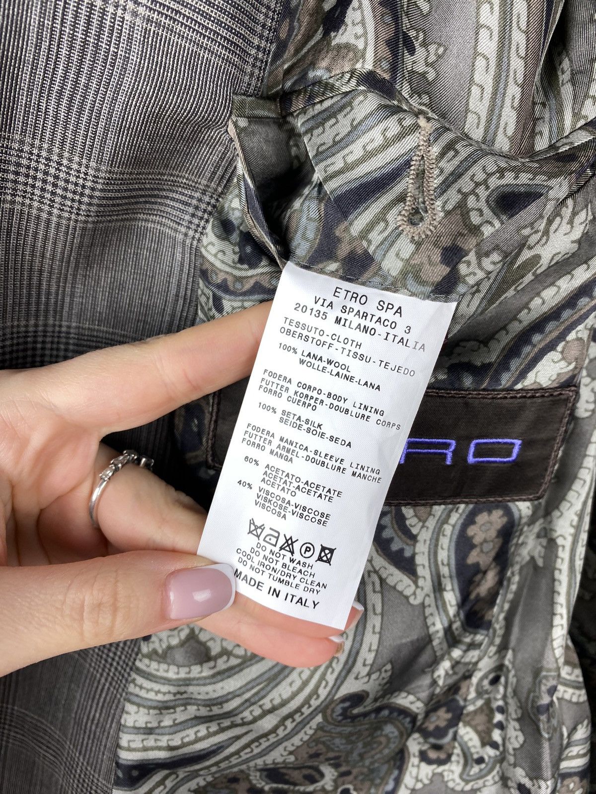 Etro Etro men’s wool checked paisley lined blazer jacket Size 40R - 22 Thumbnail
