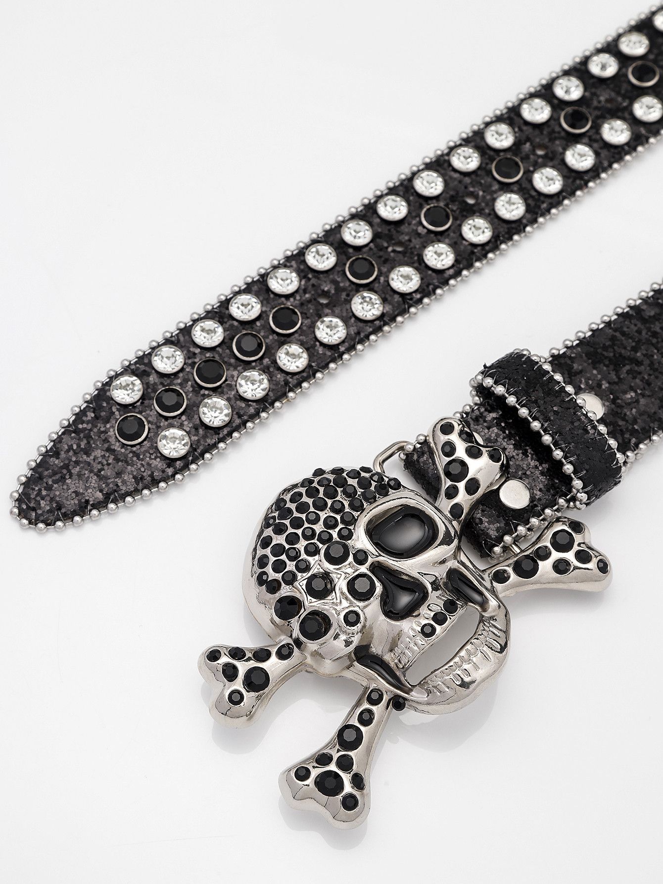 Designer × Vintage Black Shinning Skull Belt Size ONE SIZE - 4 Thumbnail
