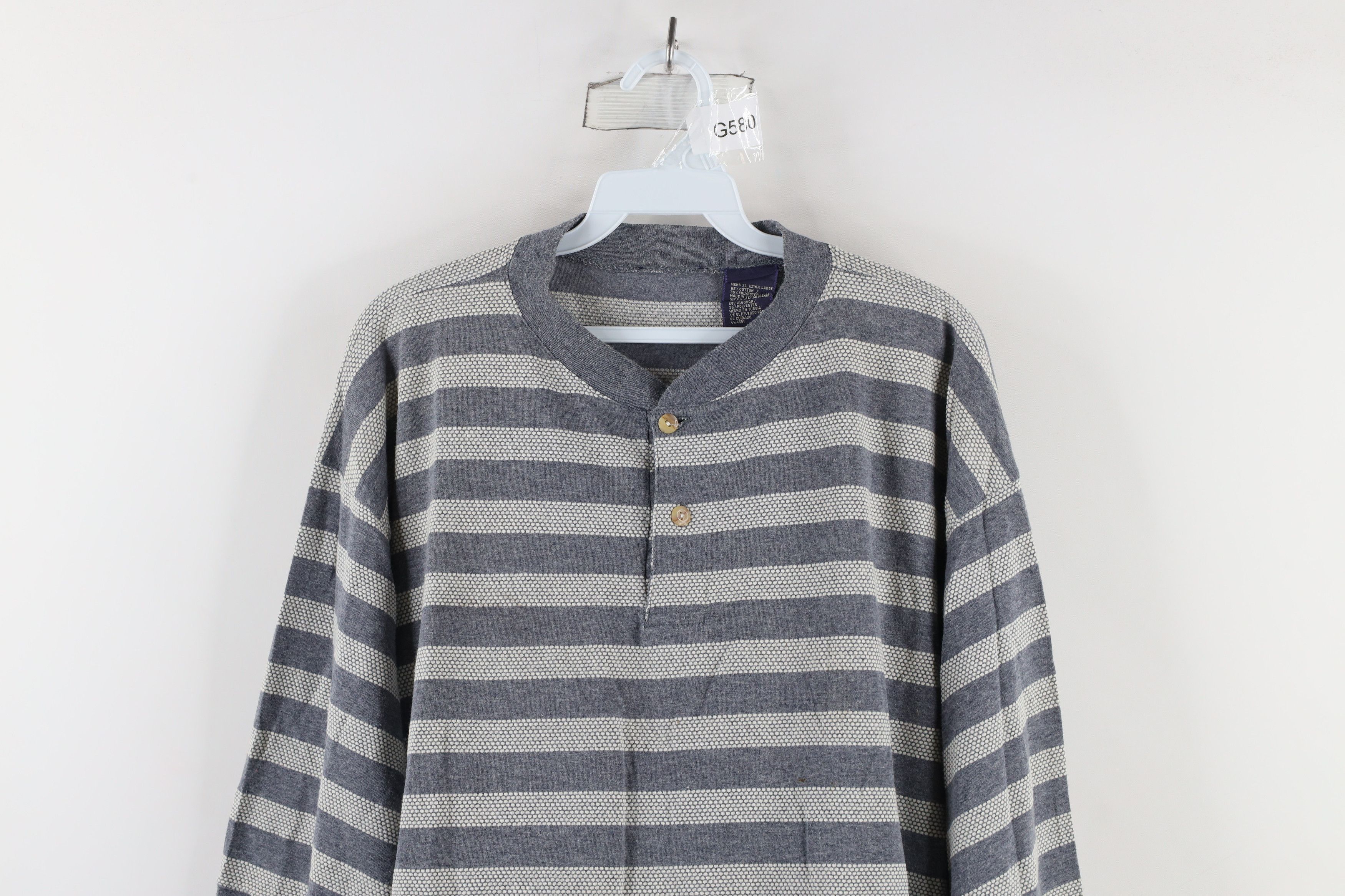 Vintage Vintage 90s Streetwear Knit Short Sleeve Henley T-Shirt Size US XL / EU 56 / 4 - 2 Thumbnail