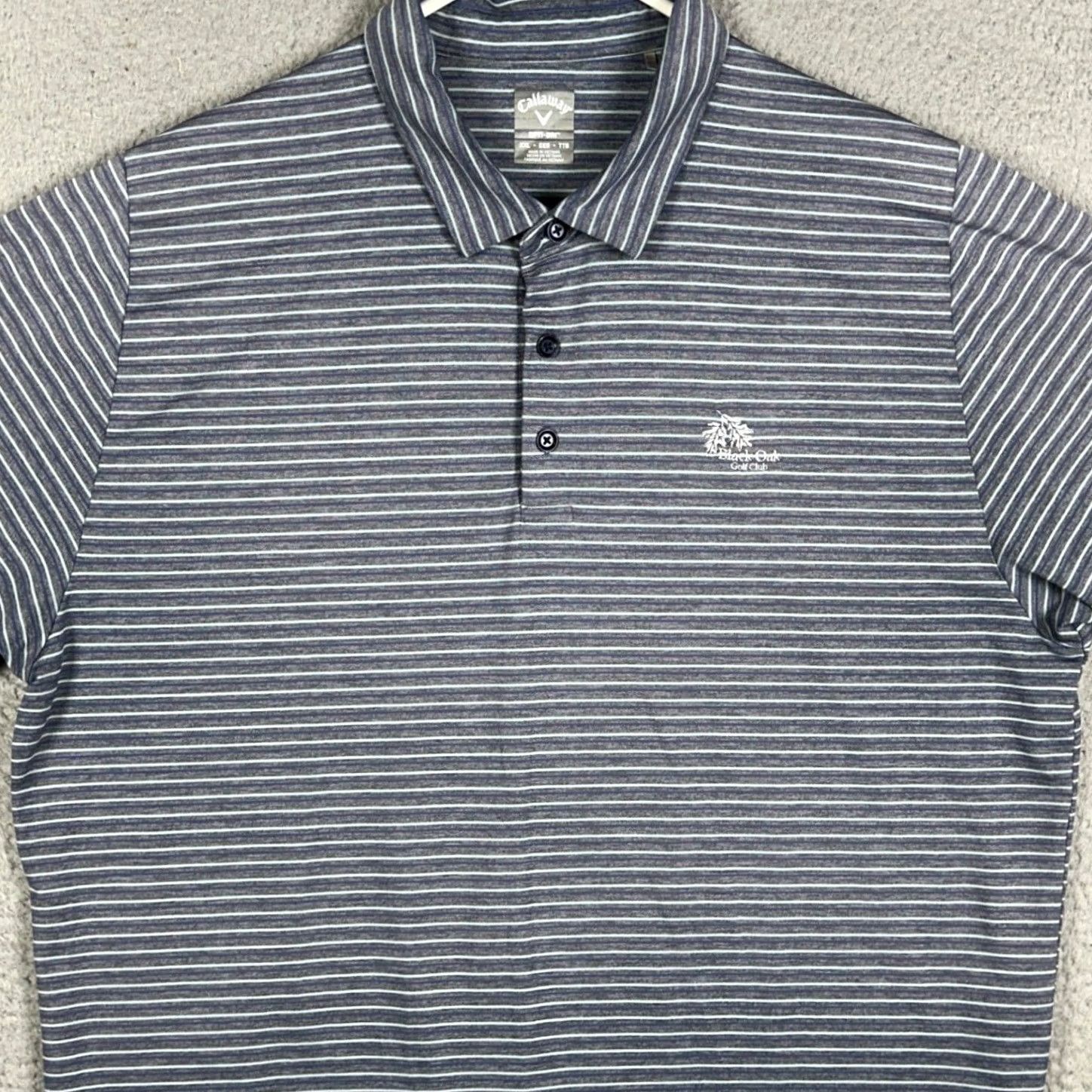 Callaway Callaway Polo Shirt Mens 2XL Gray/Blue Striped Opti-Dri Golf Polo Shirt Mens Athletic Polo Shirt Size US XXL / EU 58 / 5 - 2 Thumbnail