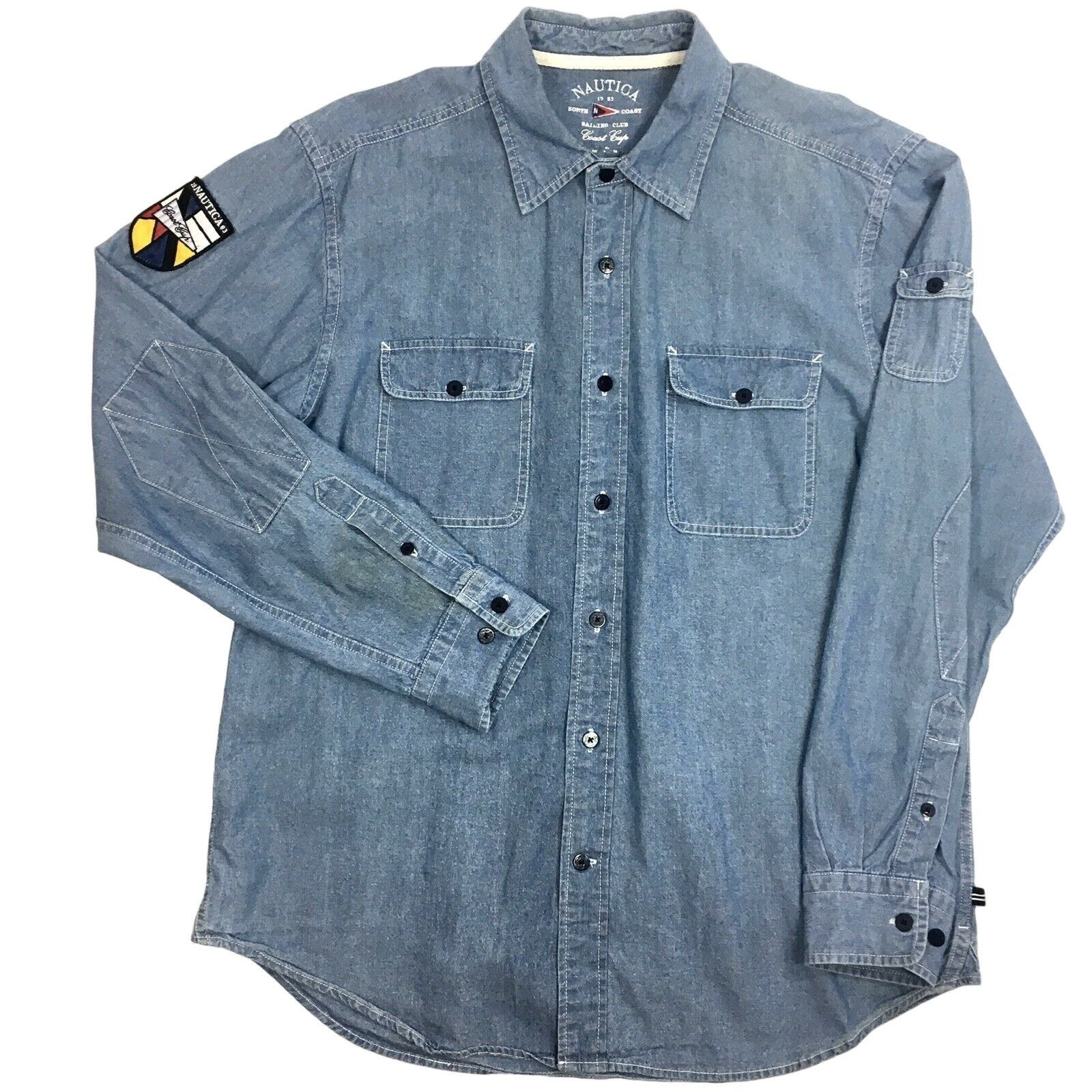 Nautica Vtg Nautica COAST Cup 1983 CHAMBRAY Blue Sailing Yacht Shirt Size US L / EU 52-54 / 3 - 2 Thumbnail