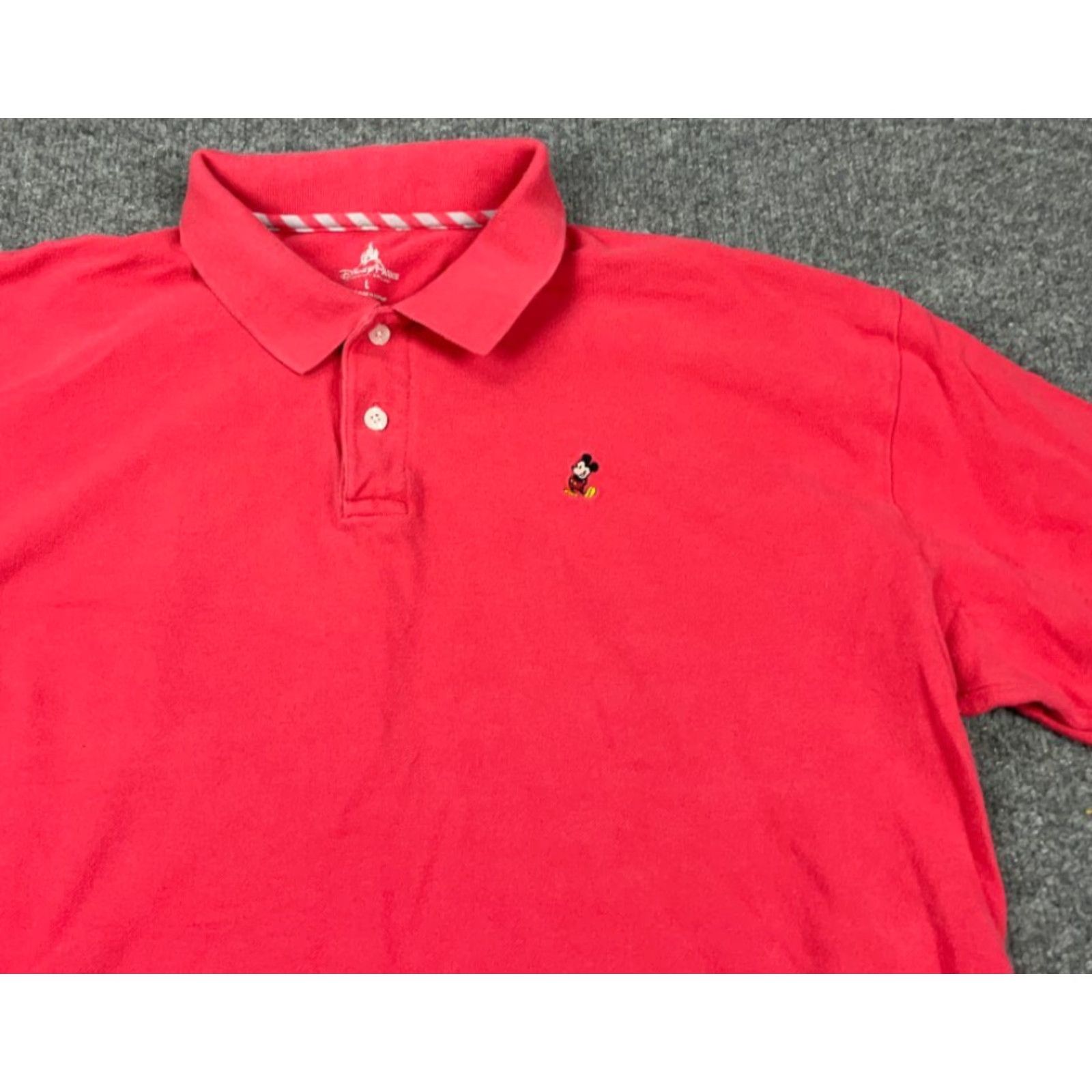 Disney Disney Parks Authentic Mickey Mouse Polo Shirt Men L Pink Cotton Polo Shirt Dark Pink 90s Cartoon Retro Embroidered Mickey Polo Short Sleeve Size US L / EU 52-54 / 3 - 6 Thumbnail