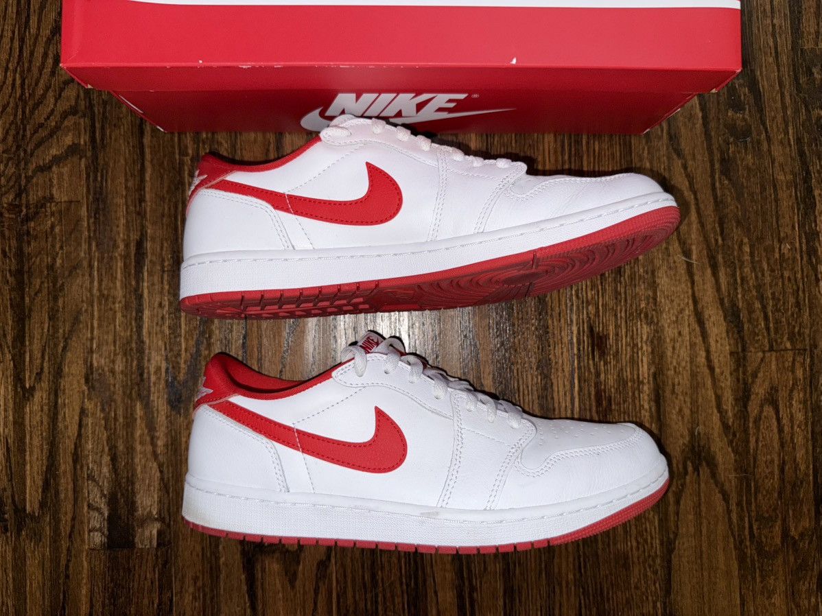 Jordan Brand Nike Air Jordan 1 Retro Low OG White University Red Sz 10.5 Size US 10.5 / EU 43-44 - 2 Thumbnail
