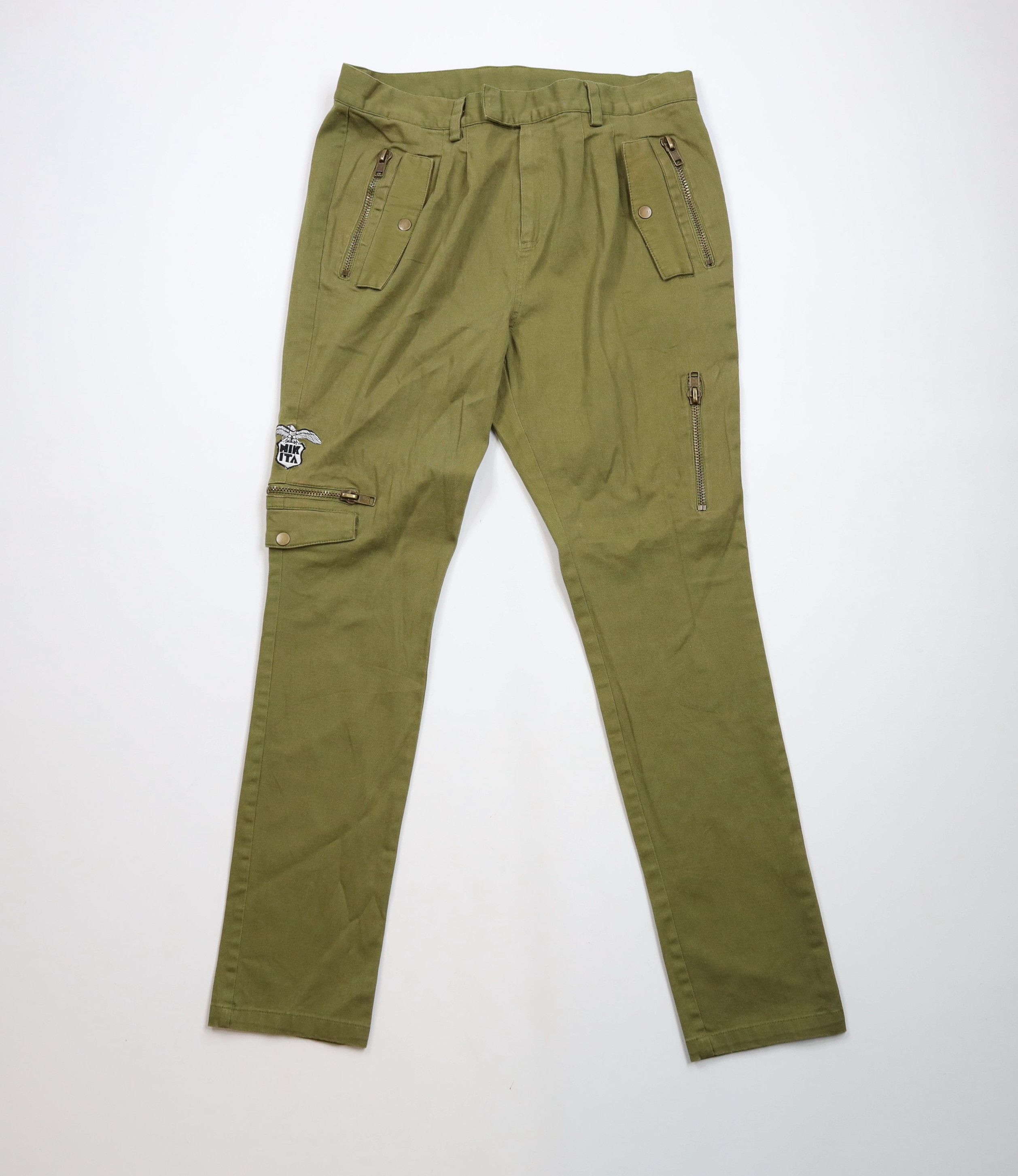Vintage Vintage Y2K Babydoll Streetwear Tapered Leg Military Pants Size 32" / US 10 / IT 46 - 1 Thumbnail