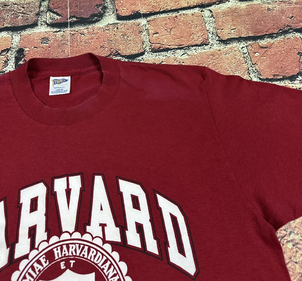 Trench USA Vintage Harvard University Crimson T Shirt Single Stitch USA Size US L / EU 52-54 / 3 - 9 Thumbnail
