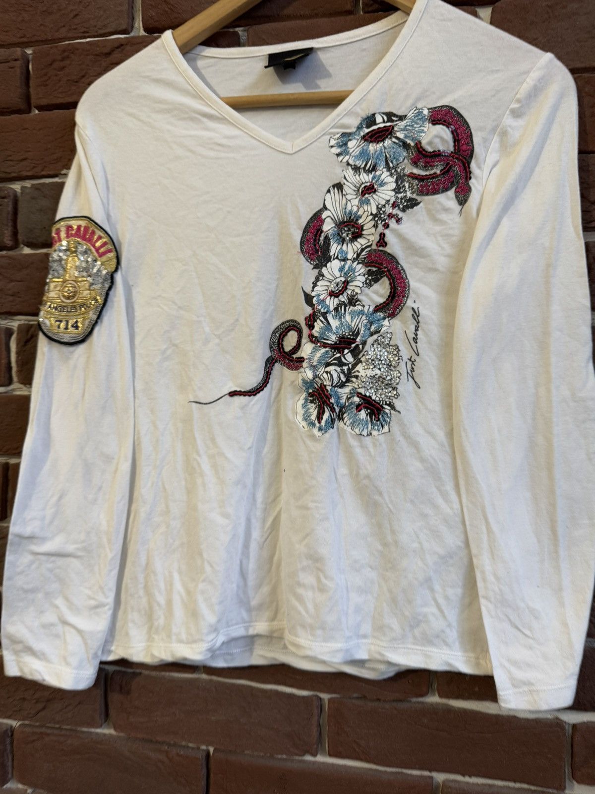 Just Cavalli Rare Just Cavalli Snake Flowers Longsleeve Shirt Designer S Size M / US 6-8 / IT 42-44 - 3 Thumbnail
