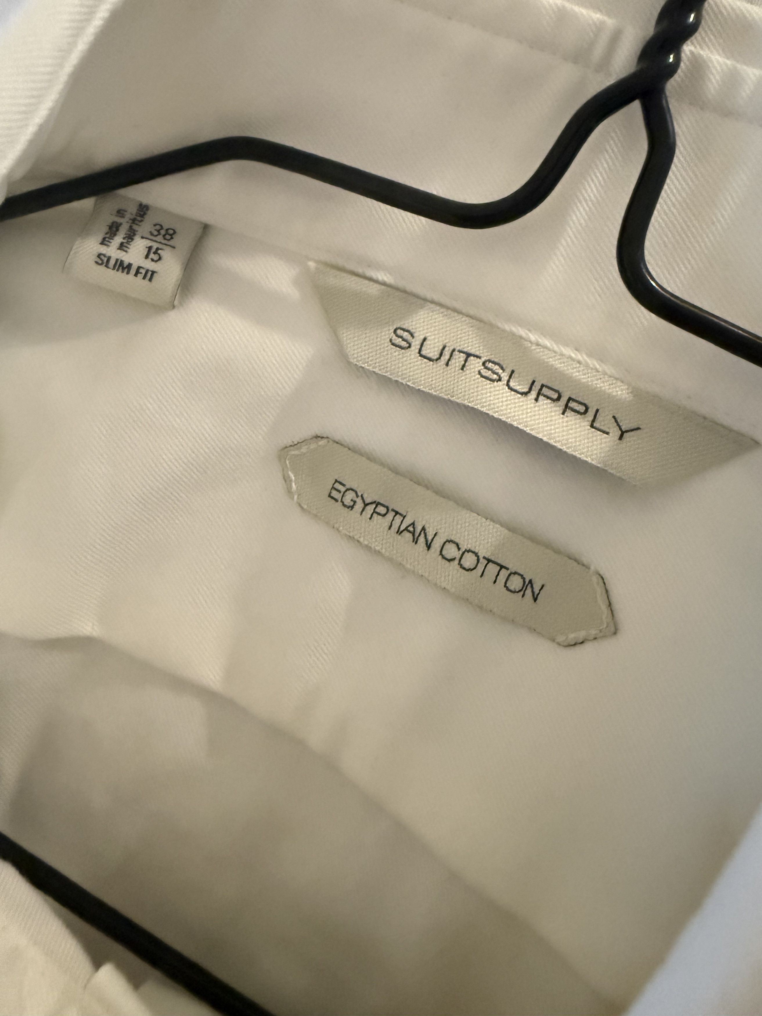 Suitsupply Suitsupply Egyptian Cotton White Fine Twill Slim Fit Shirt Size US M / EU 48-50 / 2 - 2 Thumbnail