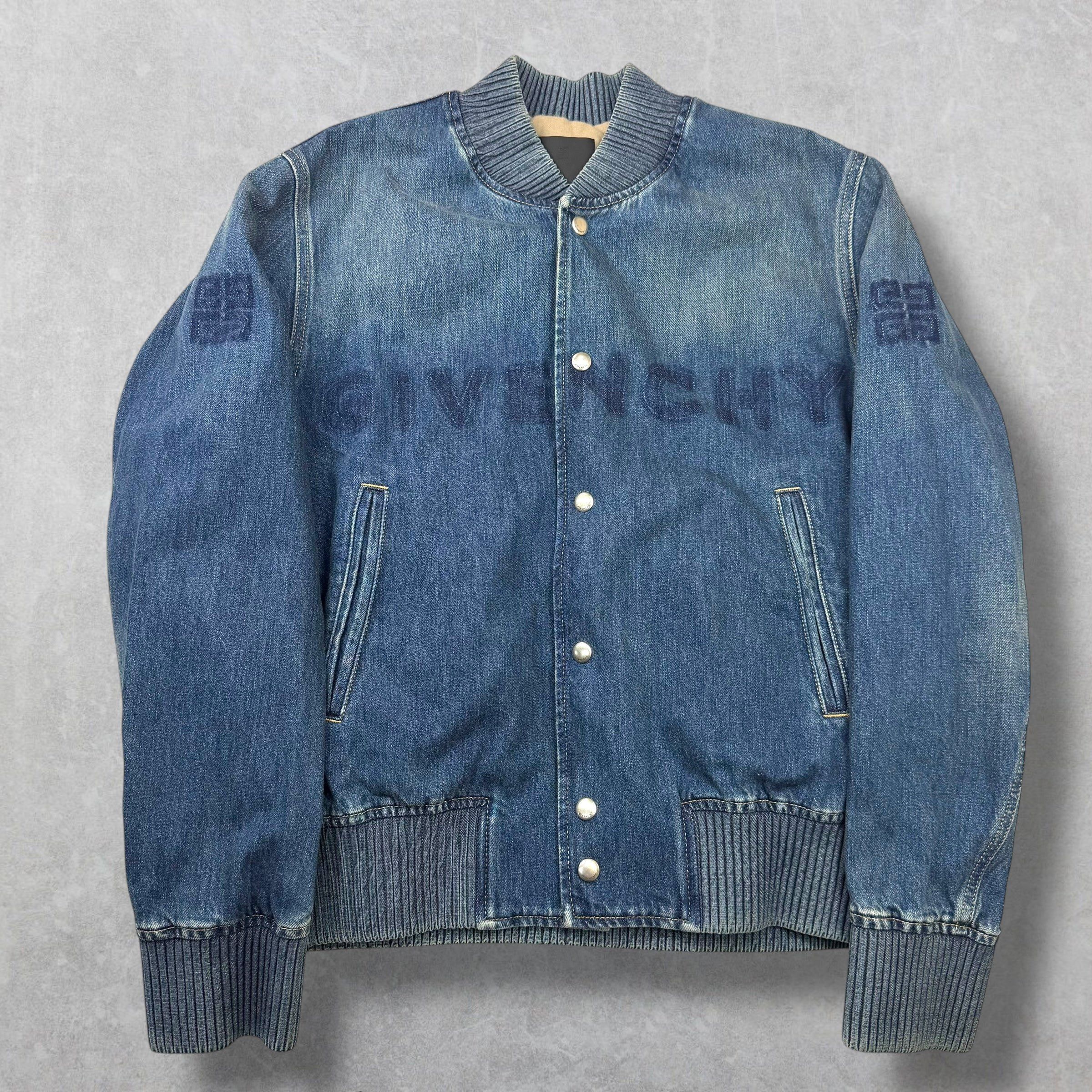 Givenchy Givenchy Logo Denim Bomber Jacket L Size US L / EU 52-54 / 3 - 1 Thumbnail