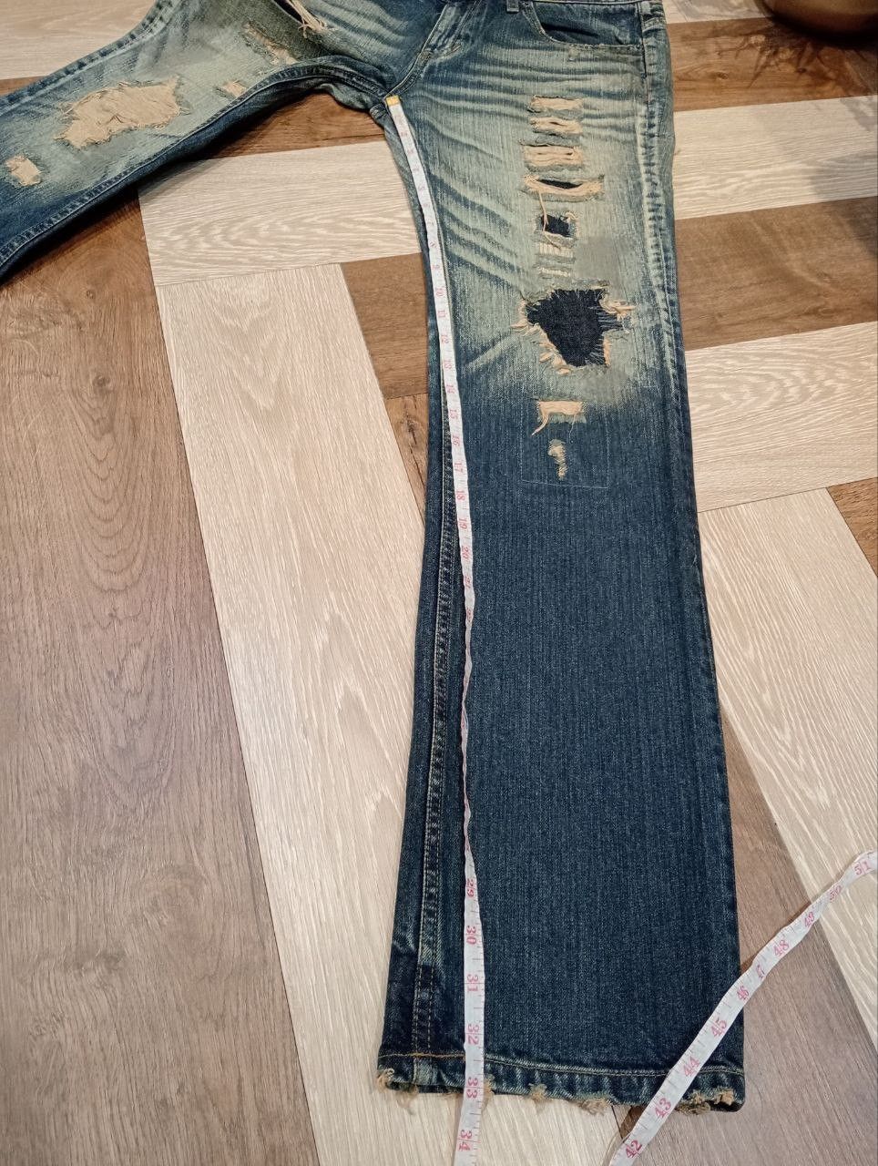 JACKROSE JACKROSE JAPAN BLUE DISTRESSED DENIM PANTS Size US 33 - 14 Thumbnail