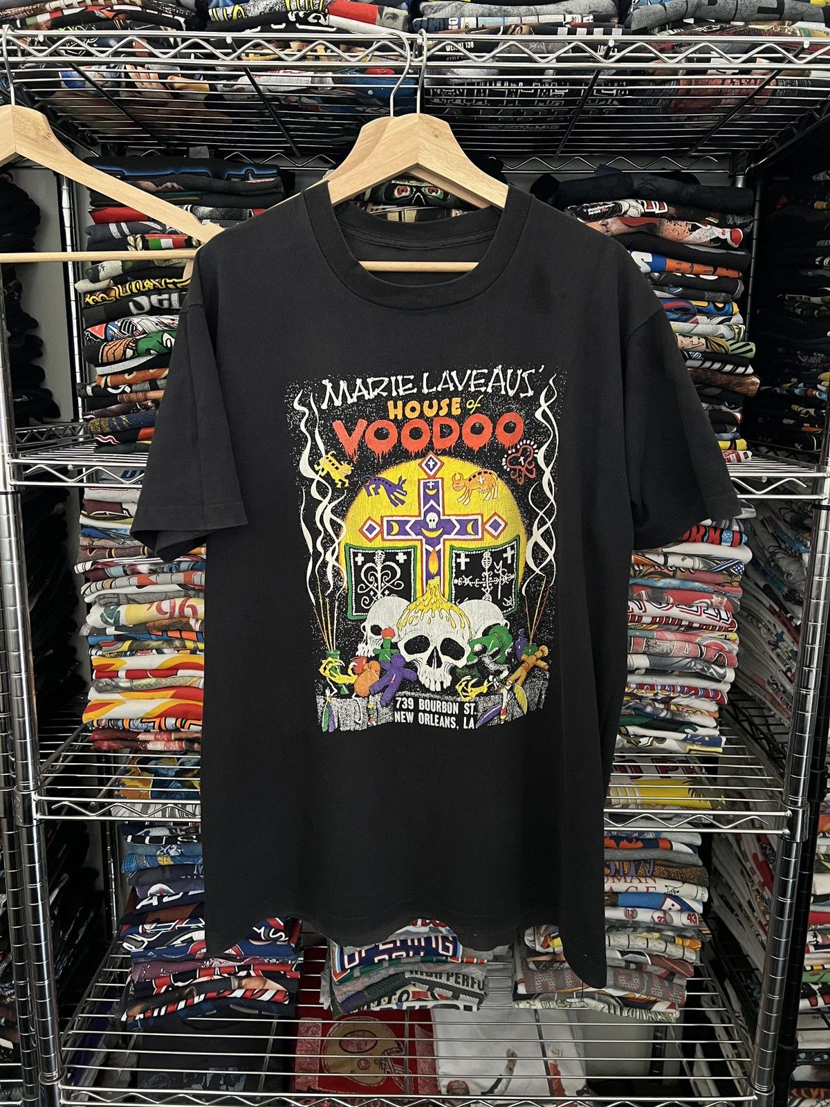 Vintage 90s Marie Laveaus Hose of Voodoo Halloween Day of the Dead Size US XL / EU 56 / 4 - 1 Thumbnail