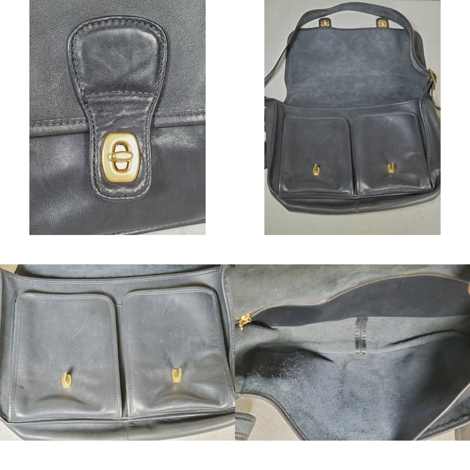 Coach VINTAGE Coach Limited Edition Reissue Field Bag 18000 Dark Navy Blue Leather Crossbody Women Medium Adjustable Strap Size ONE SIZE - 8 Thumbnail