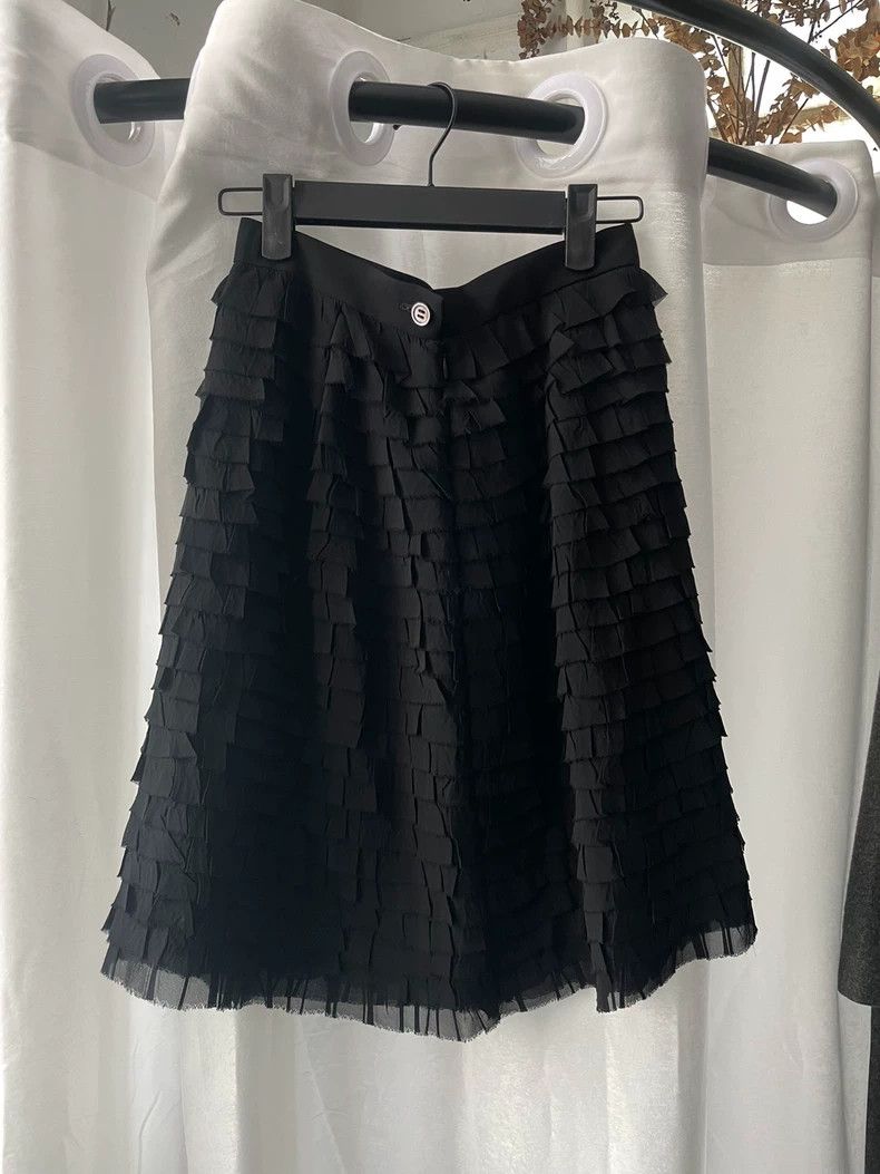 Comme des Garcons Comme des Garcons size s Medieval black chiffon ruffle ski Size 24" / US 00 / IT 34 - 1 Thumbnail
