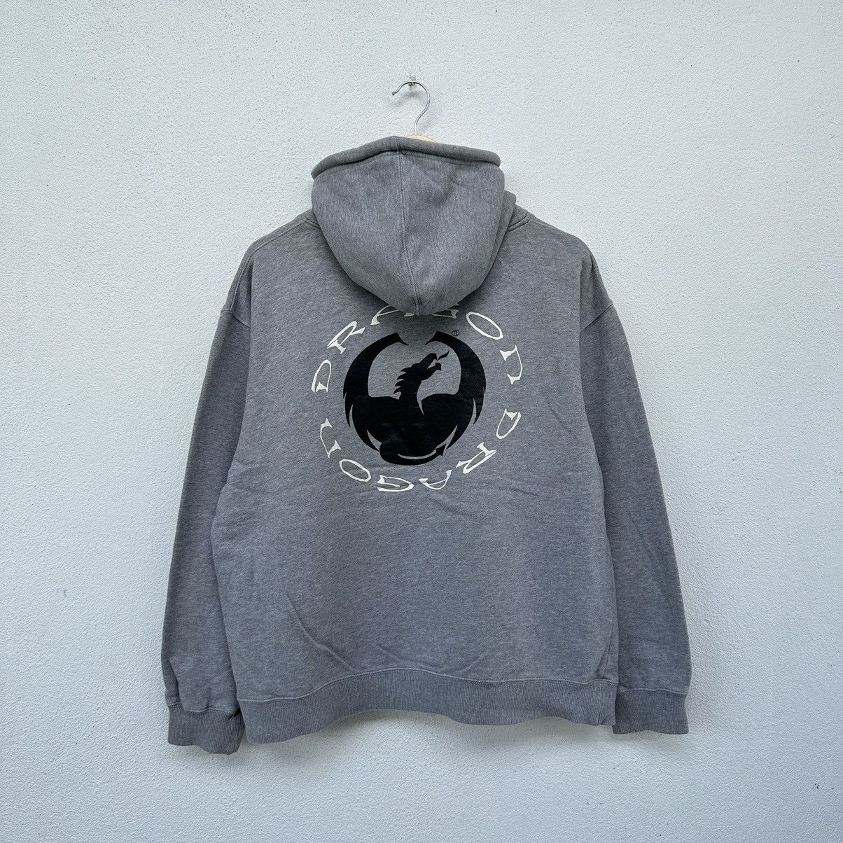 image of Skategang x Vintage Dragon Skateboard Hoodie in Grey, Men's (Size Large)