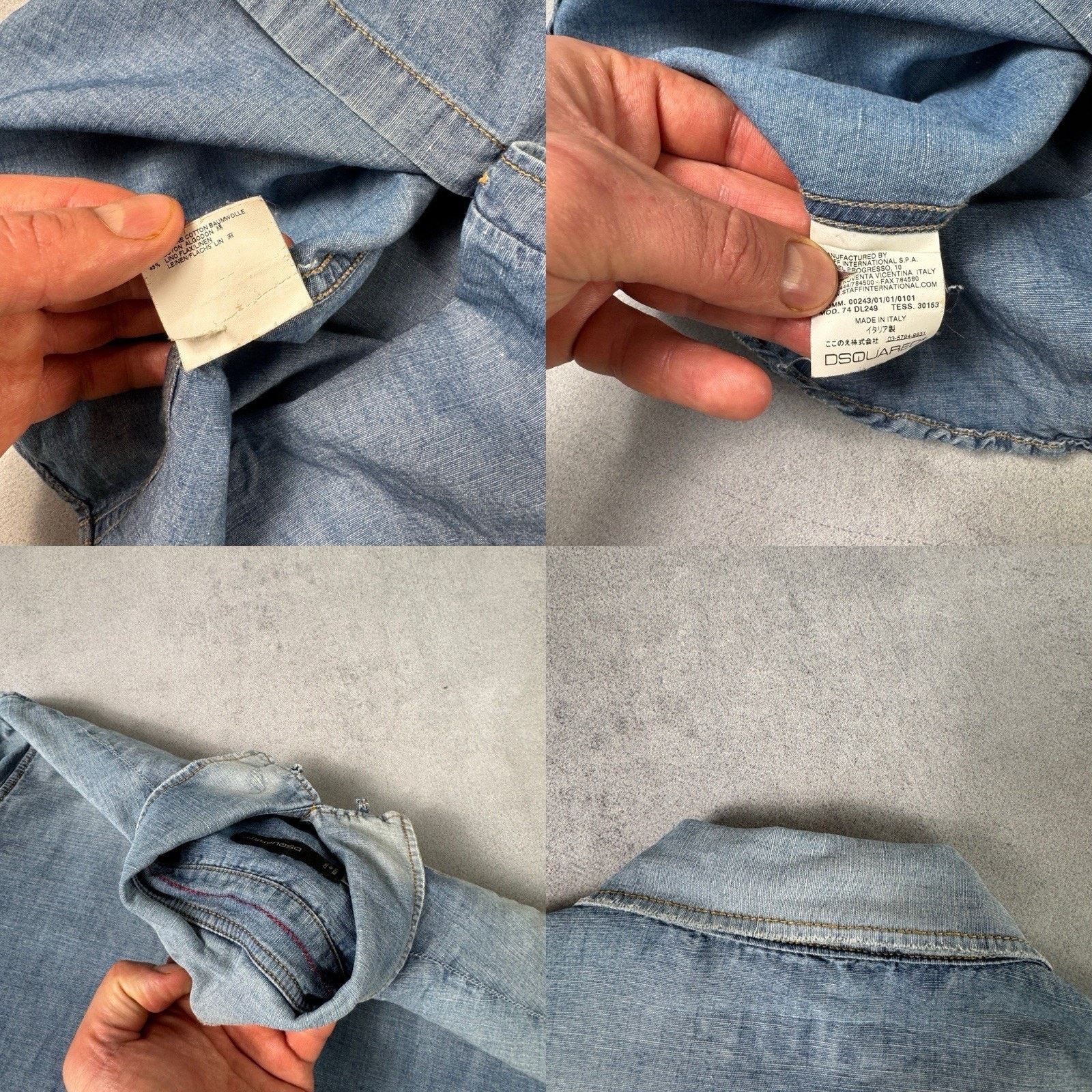 Dsquared2 Dsquared2 Men Denim Shirt Size 46 Blue Cotton Size US M / EU 48-50 / 2 - 21 Thumbnail