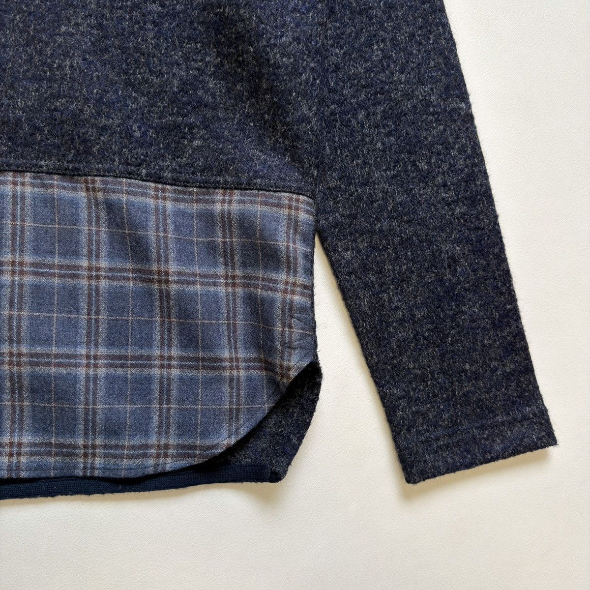 Comme des Garcons A/W 19 Hybrid Wool/Flannel Hem Sweater Size US M / EU 48-50 / 2 - 6 Thumbnail