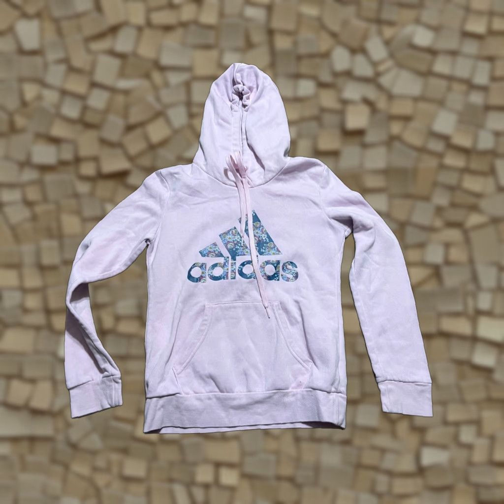 Adidas adidas Hoodie Women's Size XS Pink Floral Pullover Long Sleeve Drawstring Size XS / US 0-2 / IT 36-38 - 1 Thumbnail