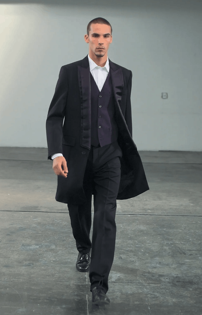 Helmut Lang Rare 1998 HELMUT LANG Mens Archival Black Wool Tuxedo Coat Size US M / EU 48-50 / 2 - 1 Thumbnail