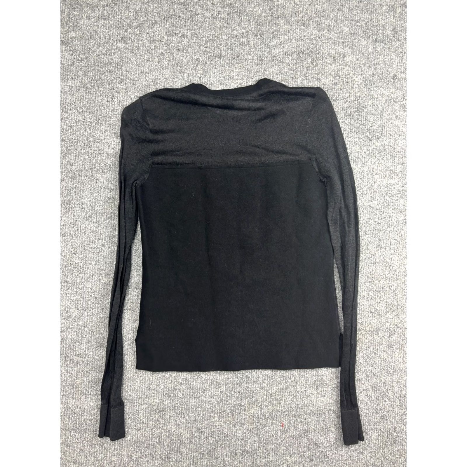 Theory Theory Sweater Womens Small Black Sheer Panel Crew Neck Knit Pullover Top Size S / US 4 / IT 40 - 7 Thumbnail