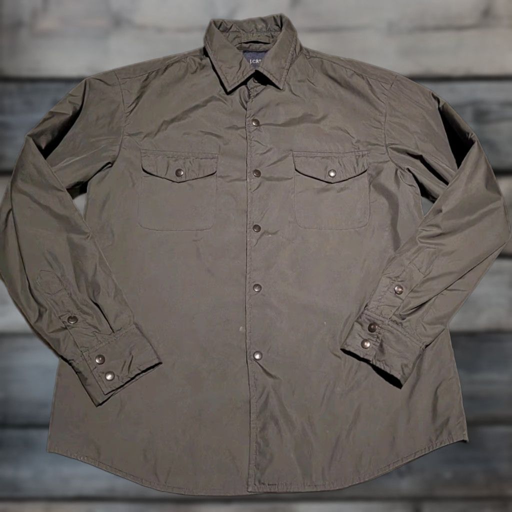 J.Crew VINTAGE J.CREW Jacket Shacket Slim Olefin Filled Thinsulate Crew Mens Small Snap Button Green 90s Y2K Outdoor Army Casual Size US S / EU 44-46 / 1 - 1 Thumbnail