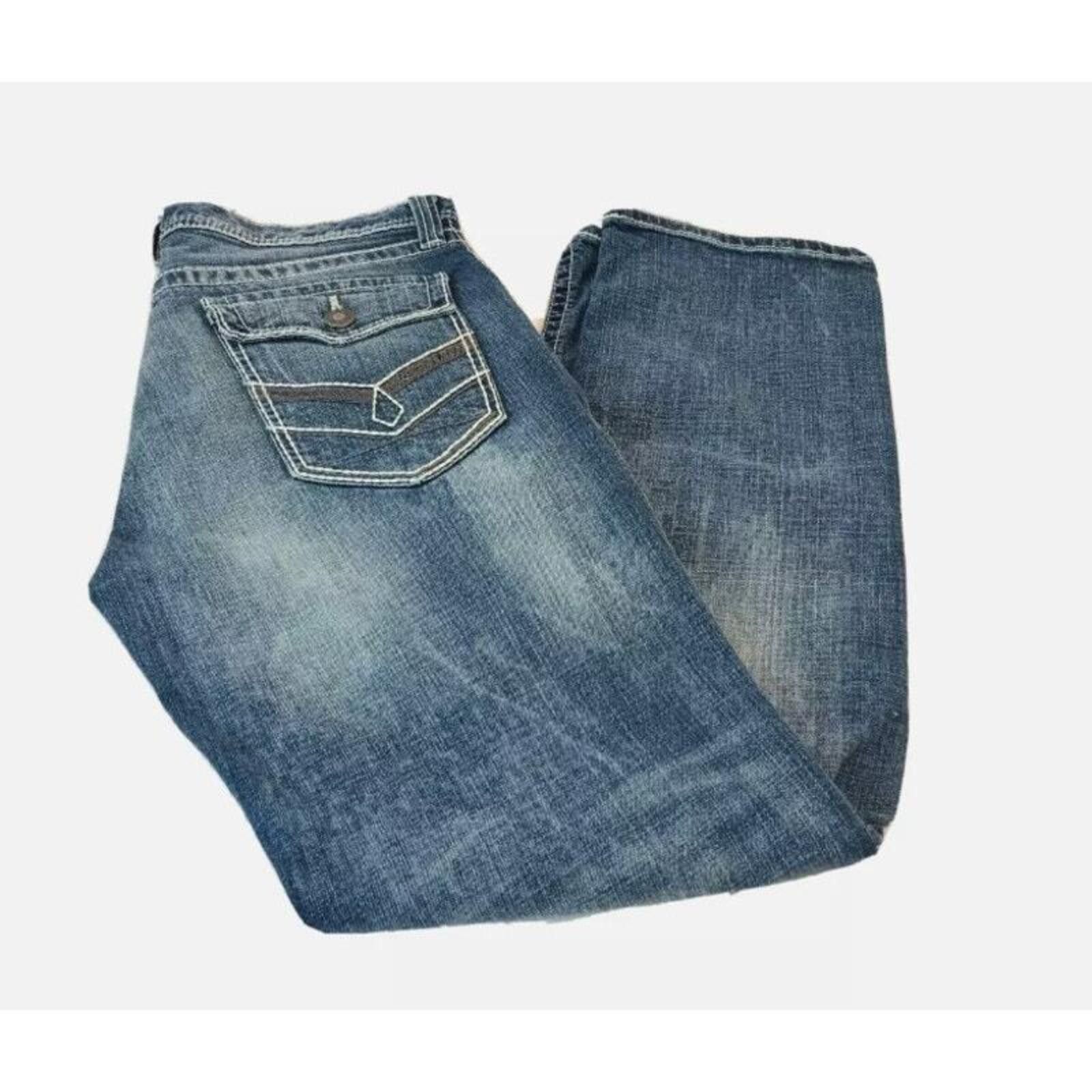 Decree Decree Flex Medium Wash Jeans Design Pockets Men's 35 x 32 Size US 35 - 1 Thumbnail