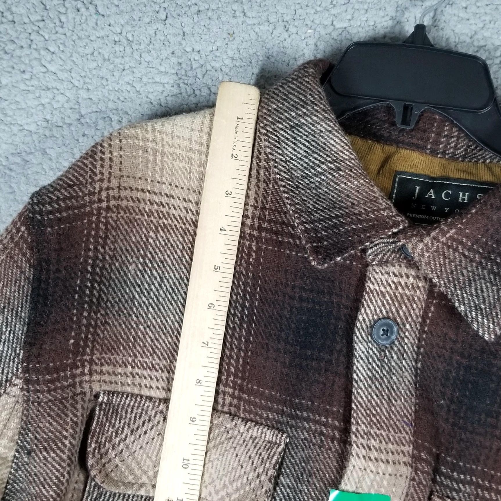 Vintage JACHS New York Jacket Mens XL Brown Plaid Wool Blend Lined Shirt Jacket Shacket Size US XL / EU 56 / 4 - 3 Thumbnail