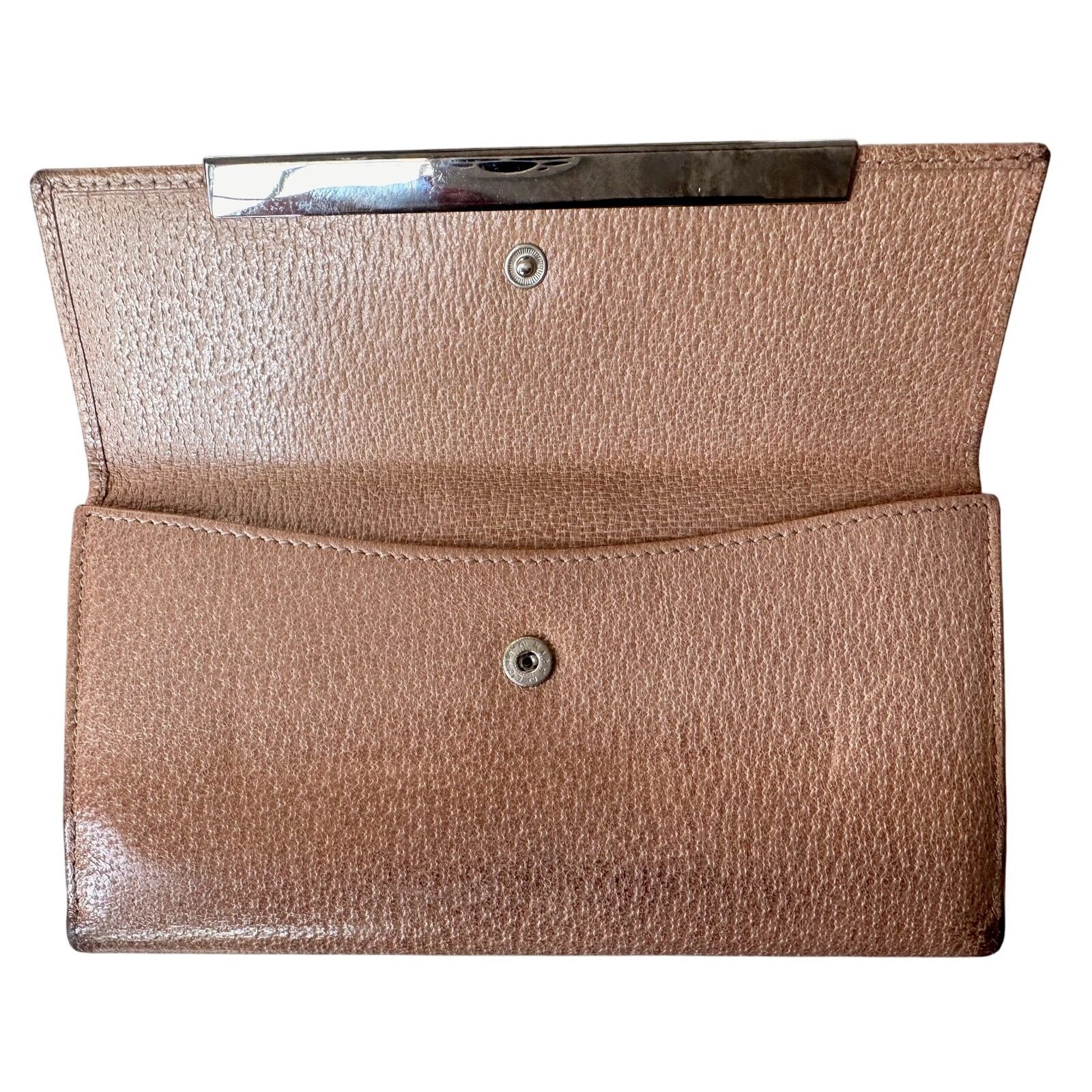 Gucci Gucci Beige Pebbled Leather Long Wallet Size ONE SIZE - 5 Thumbnail