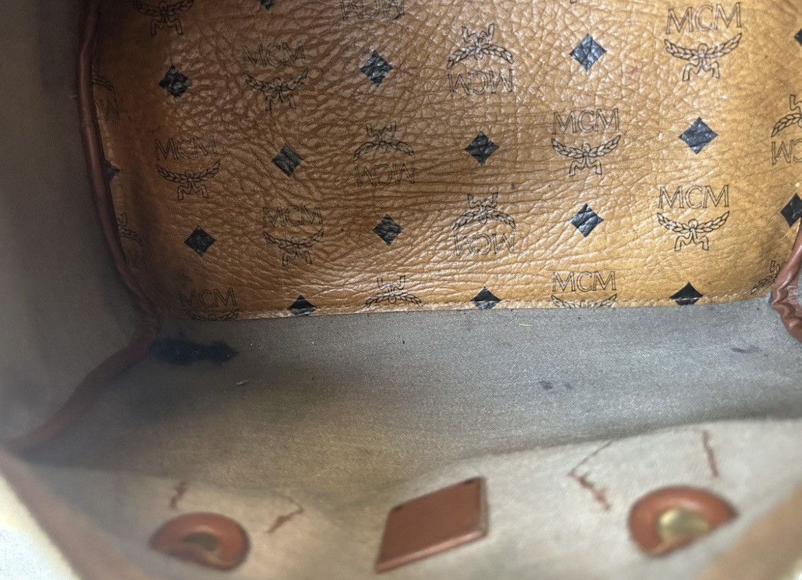 MCM MCM Boston Bag Ladies Cognac PVC Leather Visetos Brown Size ONE SIZE - 13 Thumbnail