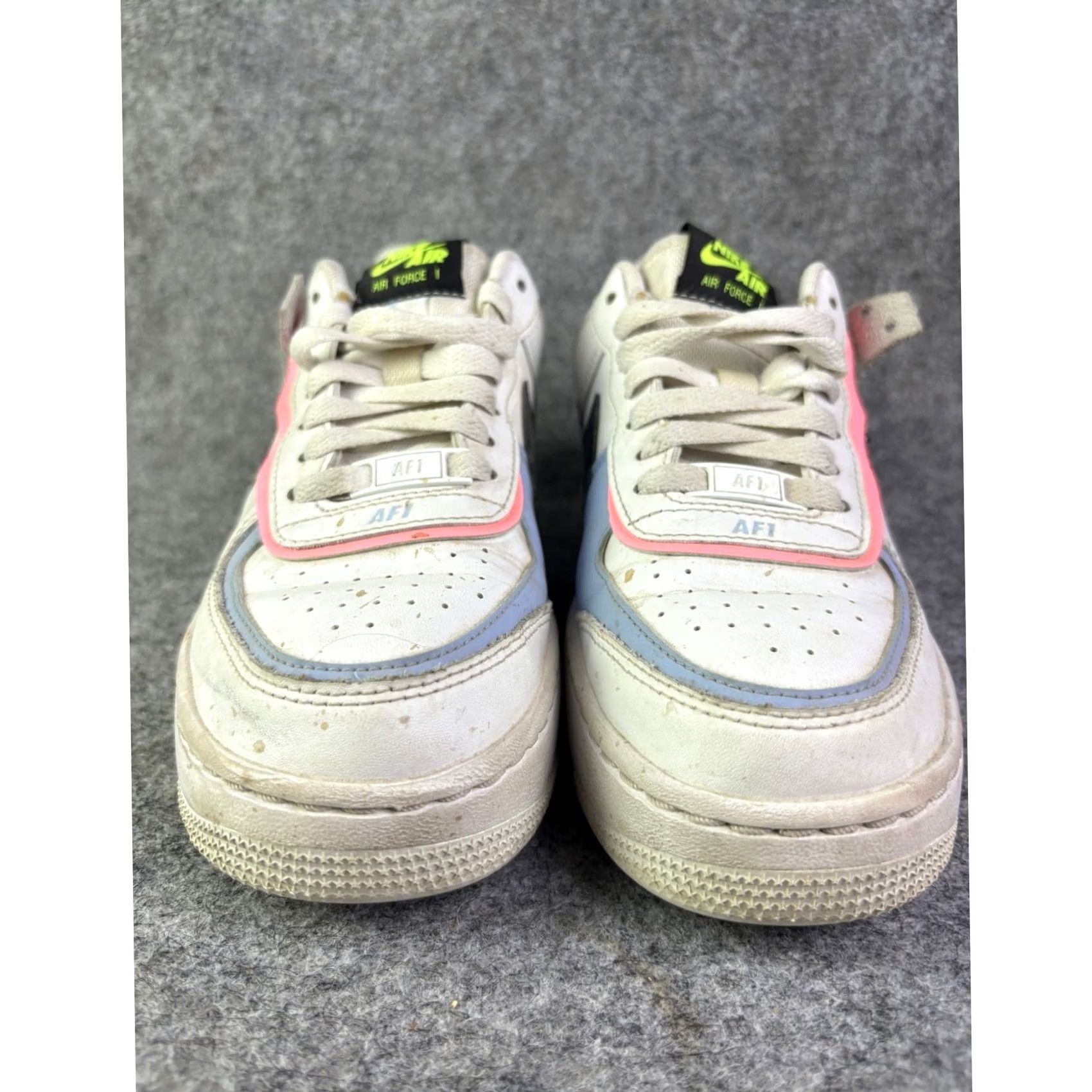 Nike Nike Air Force 1 Shadow Women Sneakers White Pink Blue Neon FJ0735-100 Size 6 US 6 Platform Leather Logo Cushioned Casual Sneakers Size US 4 / IT 34 - 2 Thumbnail