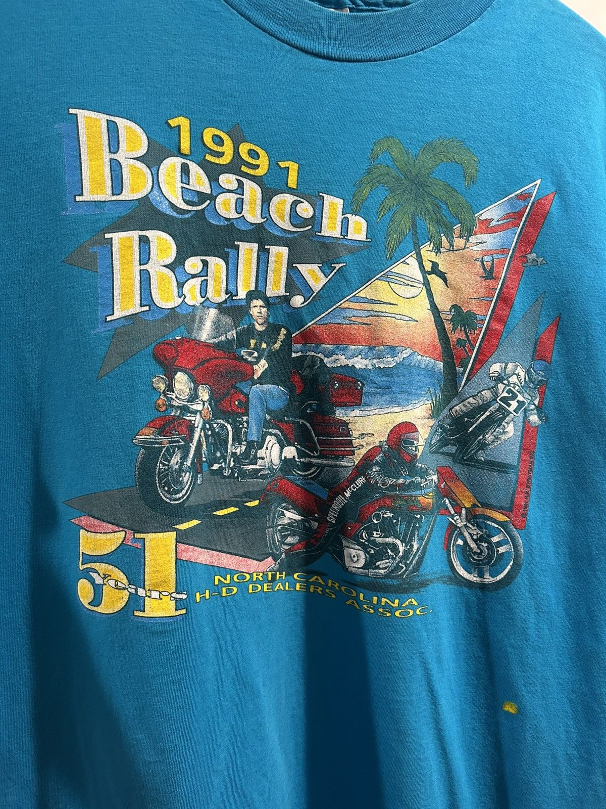 Harley Davidson 1991 Harley Davidson ‘Beach Rally’ Single Stitch Made in USA Size US L / EU 52-54 / 3 - 2 Thumbnail