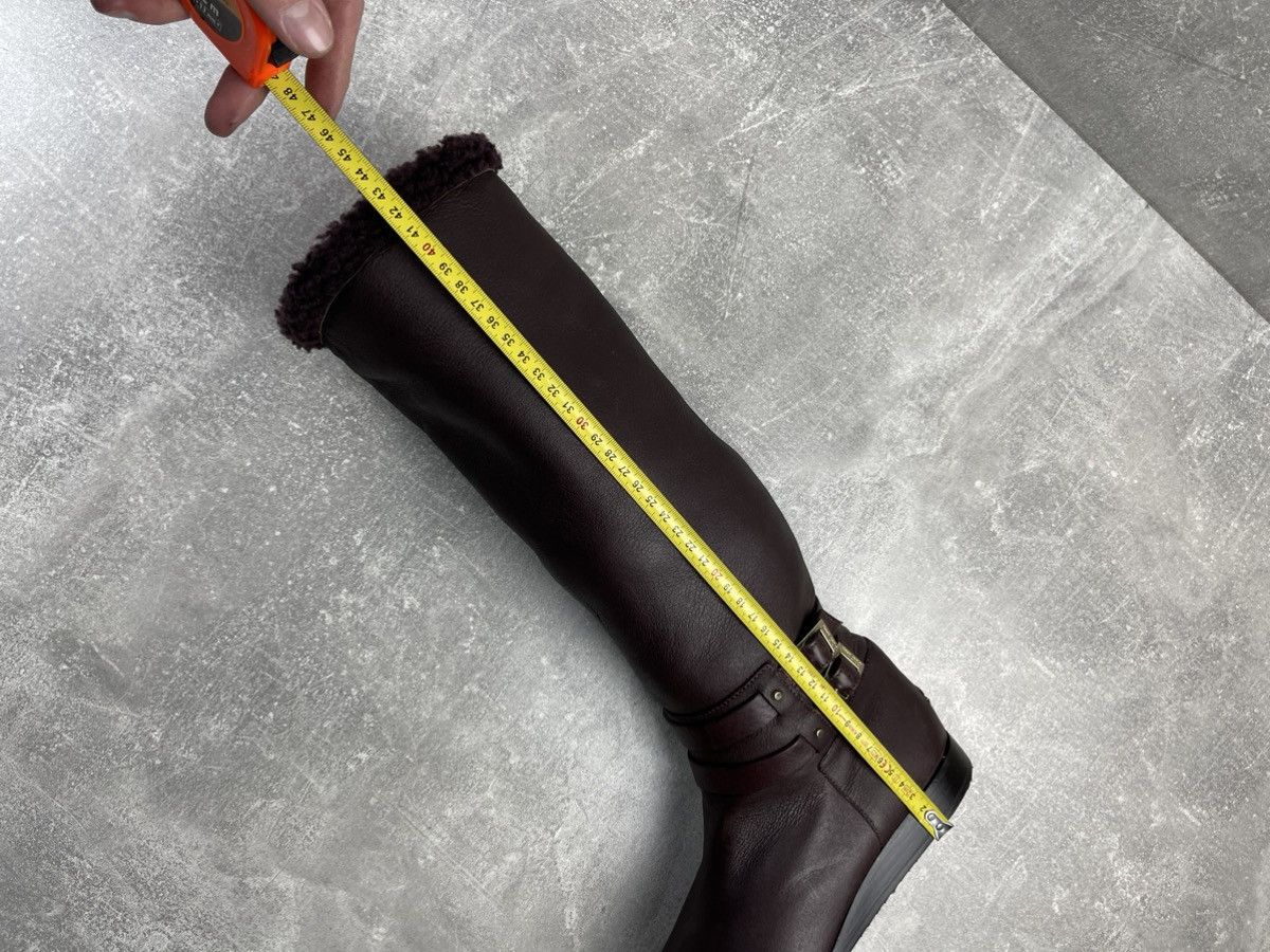 Jimmy Choo Jimmy Choo Belted Hight Shearling Leather Burgundy Boots Size US 7 / IT 37 - 13 Thumbnail