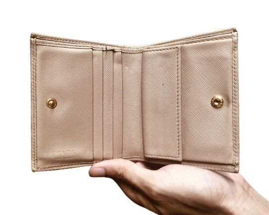 Prada Auth Prada Saffiano Leather bi-fold wallet beige Size ONE SIZE - 2 Thumbnail