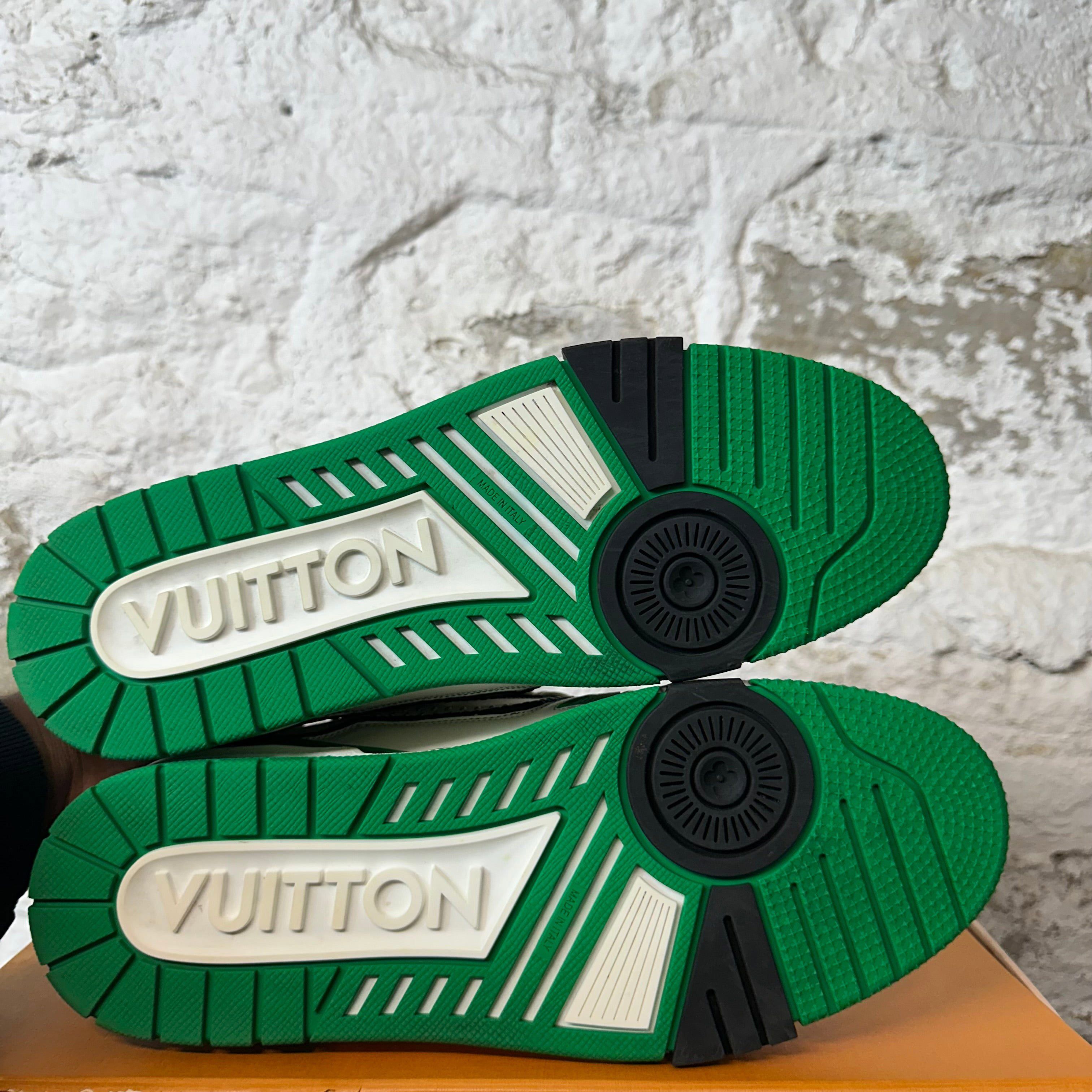 Louis Vuitton Louis Vuitton White Green Black Trainer Sz 9.5 (8LV) Size US 9.5 / EU 42-43 - 6 Thumbnail