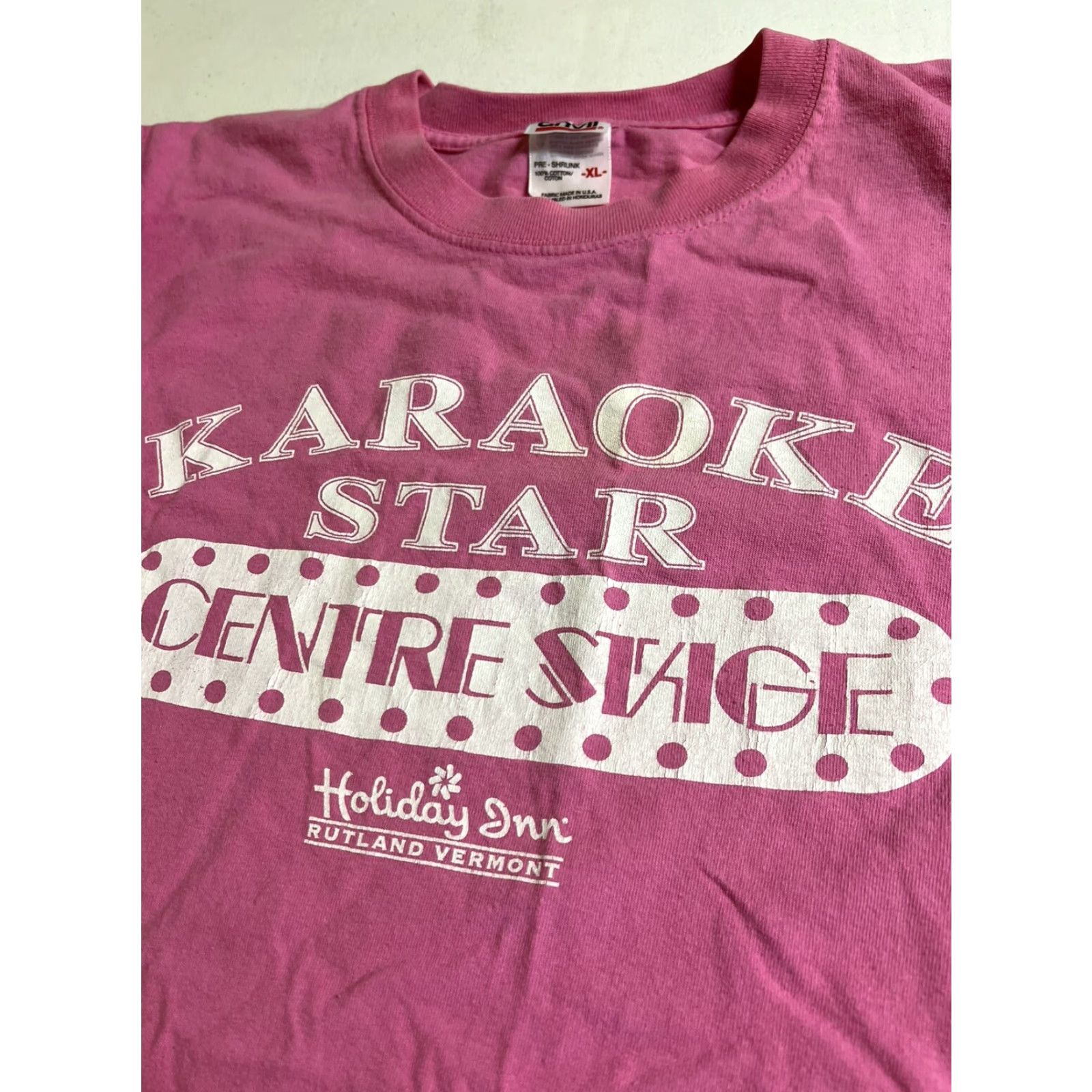 Pinko VINTAGE Holiday Inn Rutland VT Karaoke T-Shirt Short Sleeve Shirt Womens XL Pink Modern Classic Crew Neck Size XL / US 12-14 / IT 48-50 - 4 Thumbnail