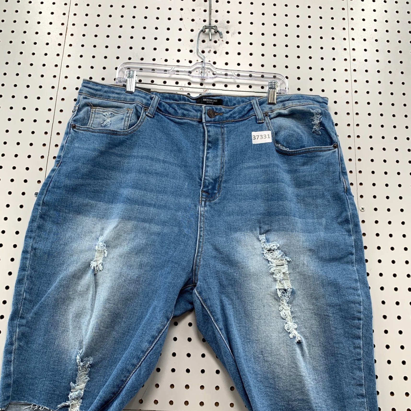 Denime NEW American Bazi Distressed Denim Bermuda Shorts Plus Size 3X Blue 38 Waist 10 Inseam Womens Size 40" / US 18 - 5 Thumbnail