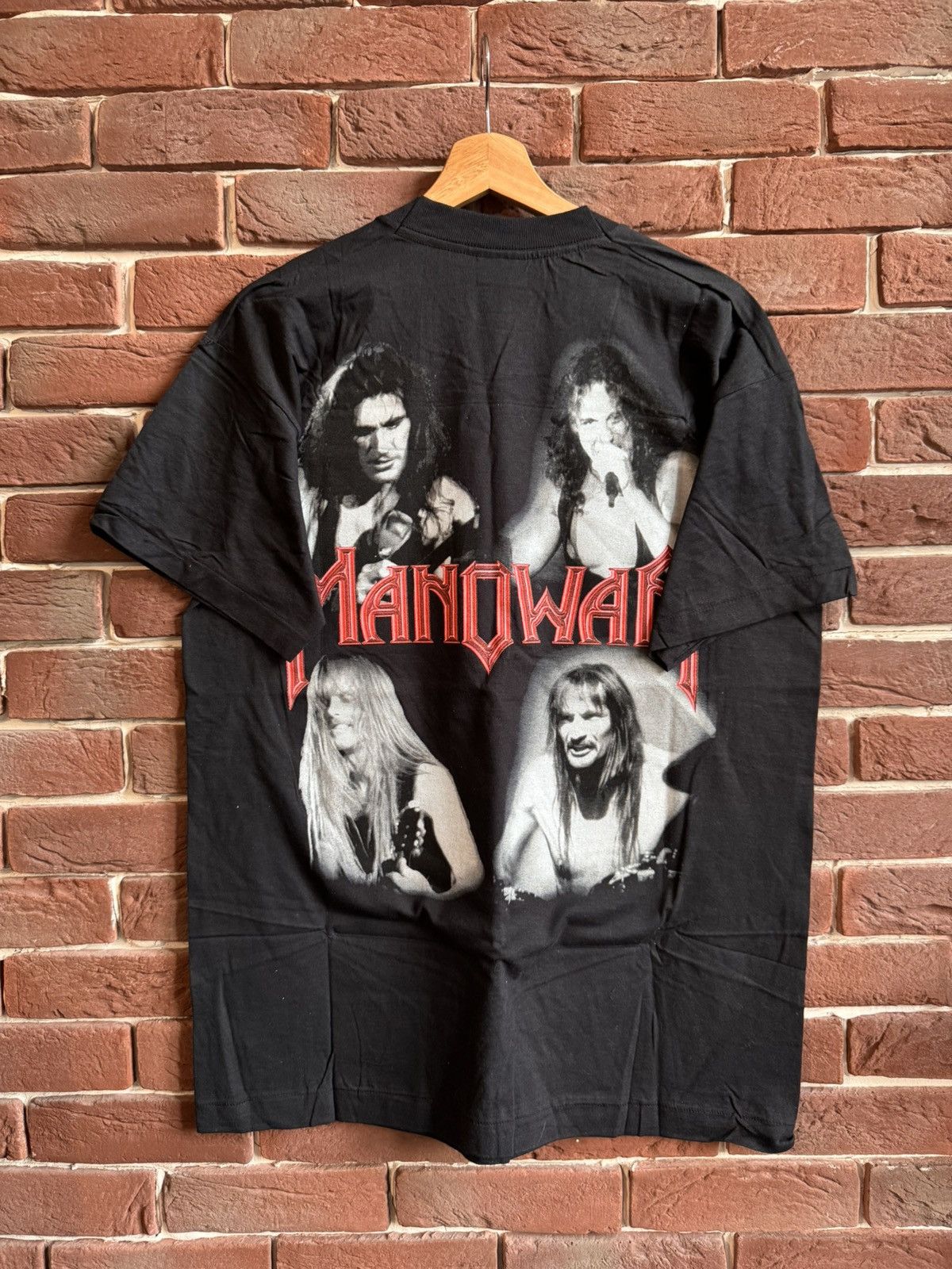 Band Tees Rare Vintage 90s Manowar Heavy Metal Band Tour tshirt L Blac Size US L / EU 52-54 / 3 - 2 Thumbnail