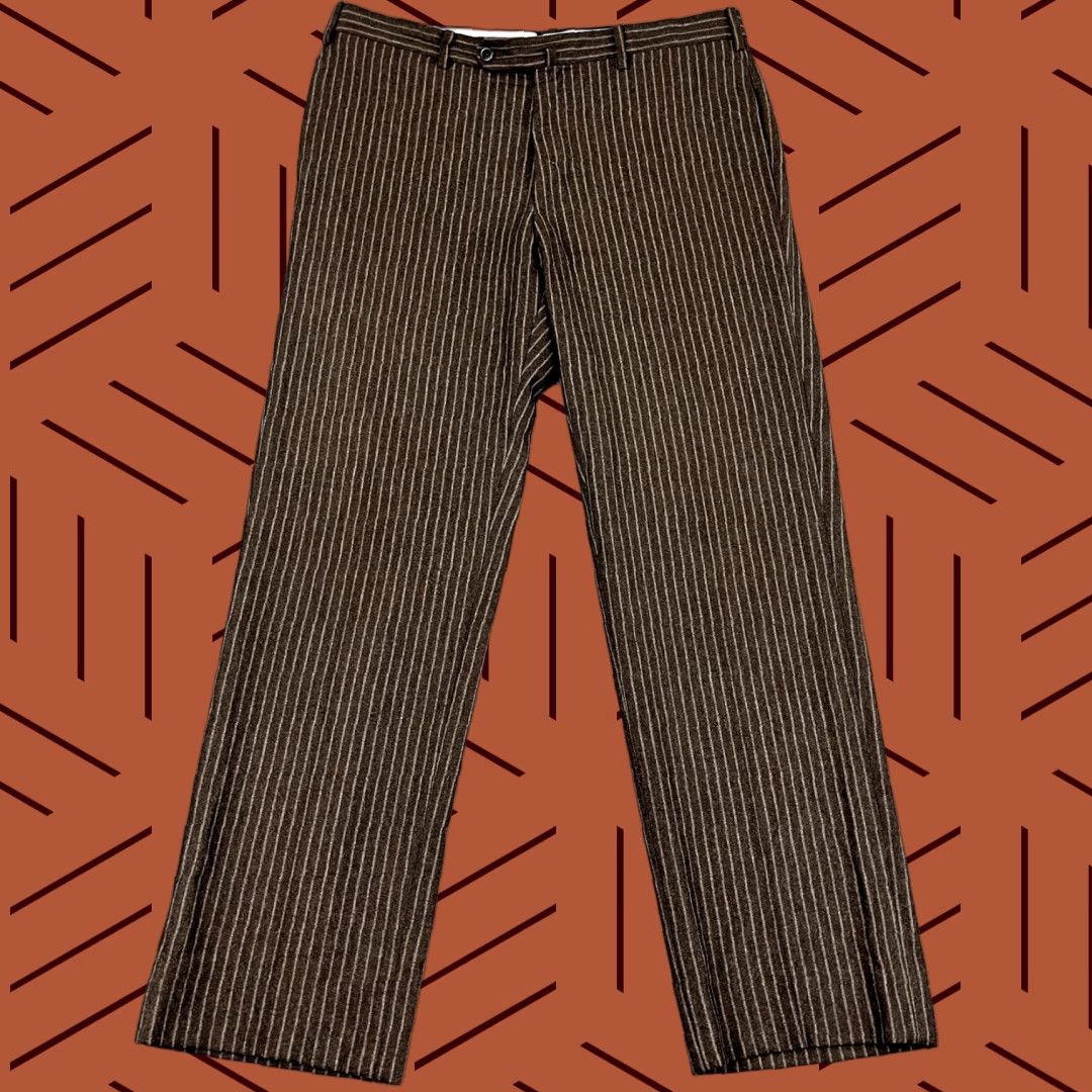 Incotex VINTAGE INCOTEX Pants Mens Regular Fit 36x32 Wool Brown Dress Trousers Pleated 5-Pocket Men’s Brown 100s Classic"} Size US 36 / EU 52 - 1 Thumbnail