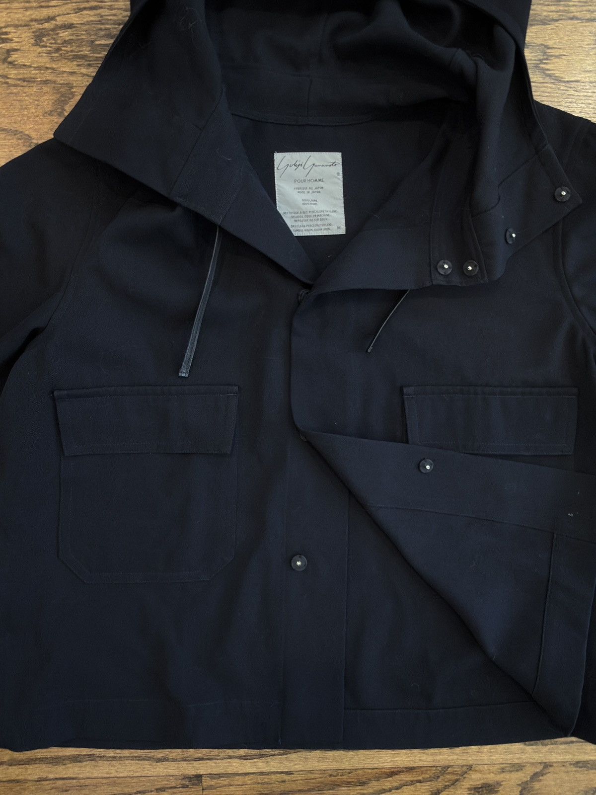 Yohji Yamamoto Yohji Yamamoto Pour Homme 80s Cropped Cargo Hoodie Size US M / EU 48-50 / 2 - 13 Thumbnail