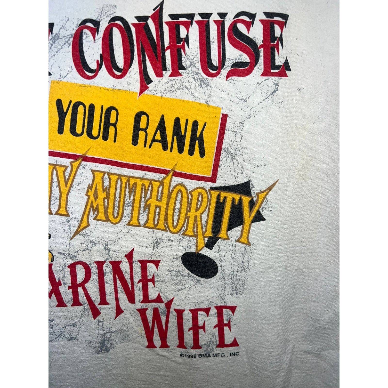 Jerzees Vintage Marine Shirt Dont Confuse Your Rank My Tee 90s VTG Size US L / EU 52-54 / 3 - 4 Thumbnail