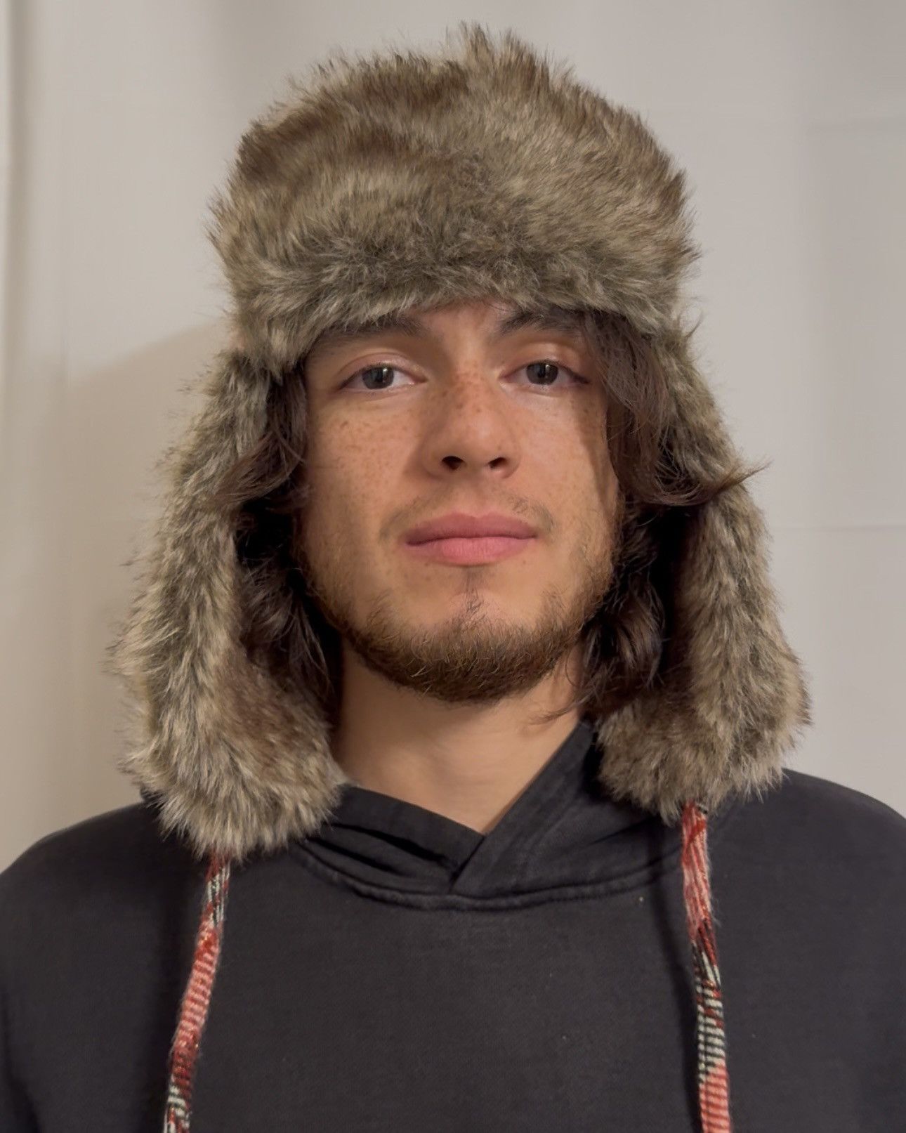 Designer × Other × Vintage Plaid Trapper Hat — Faux Fur L/XL Alt Winter Look Size ONE SIZE - 5 Thumbnail