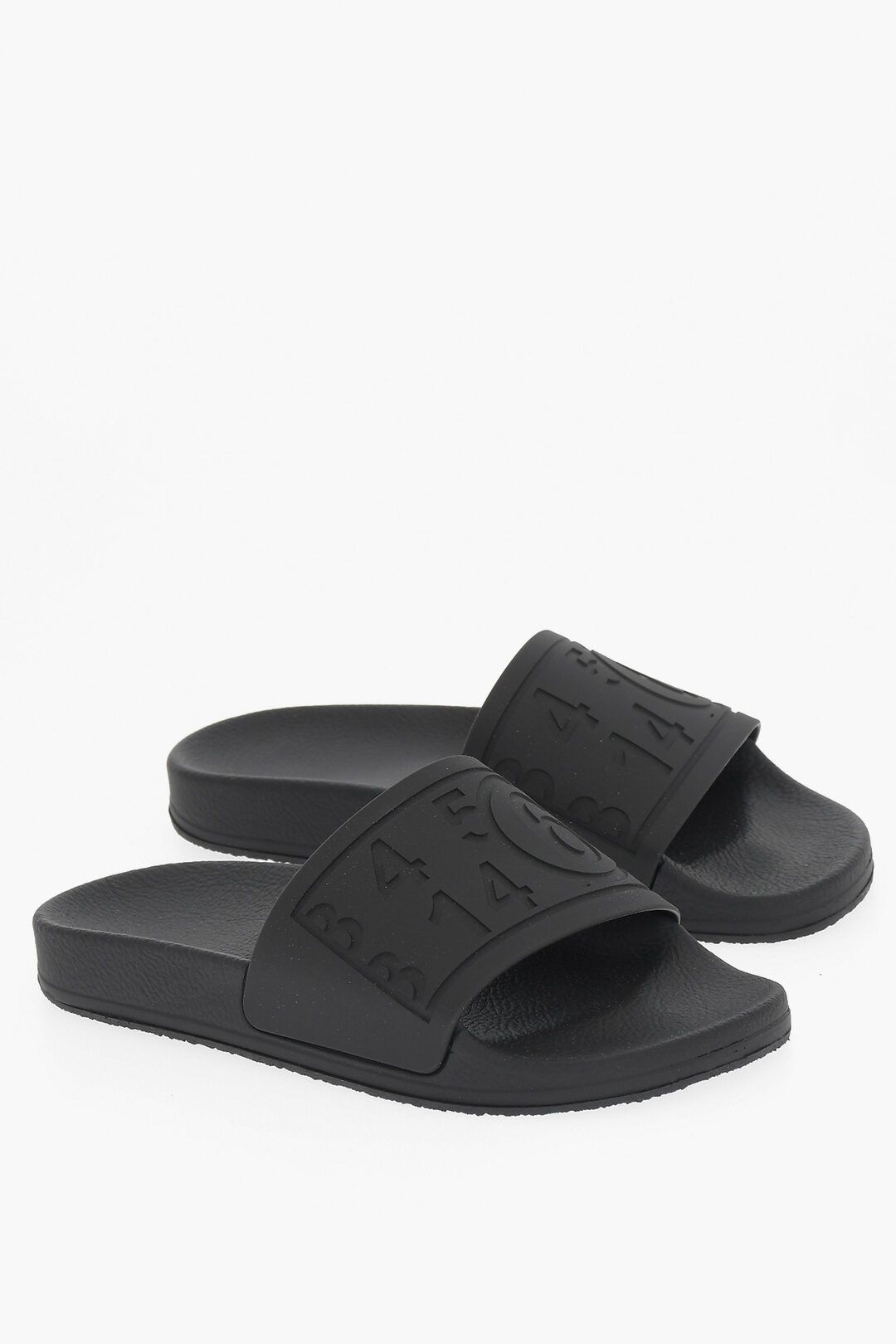 Maison Margiela og1mm1224 Embossed Logo Slides in Black Size US 6 / IT 36 - 2 Thumbnail