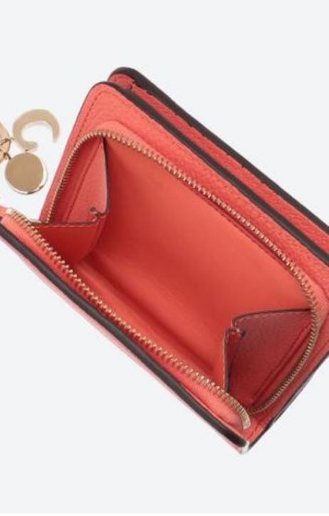 Chloe o1loc1c1024 Alphabet Compact Wallet in Coral Size ONE SIZE - 2 Thumbnail