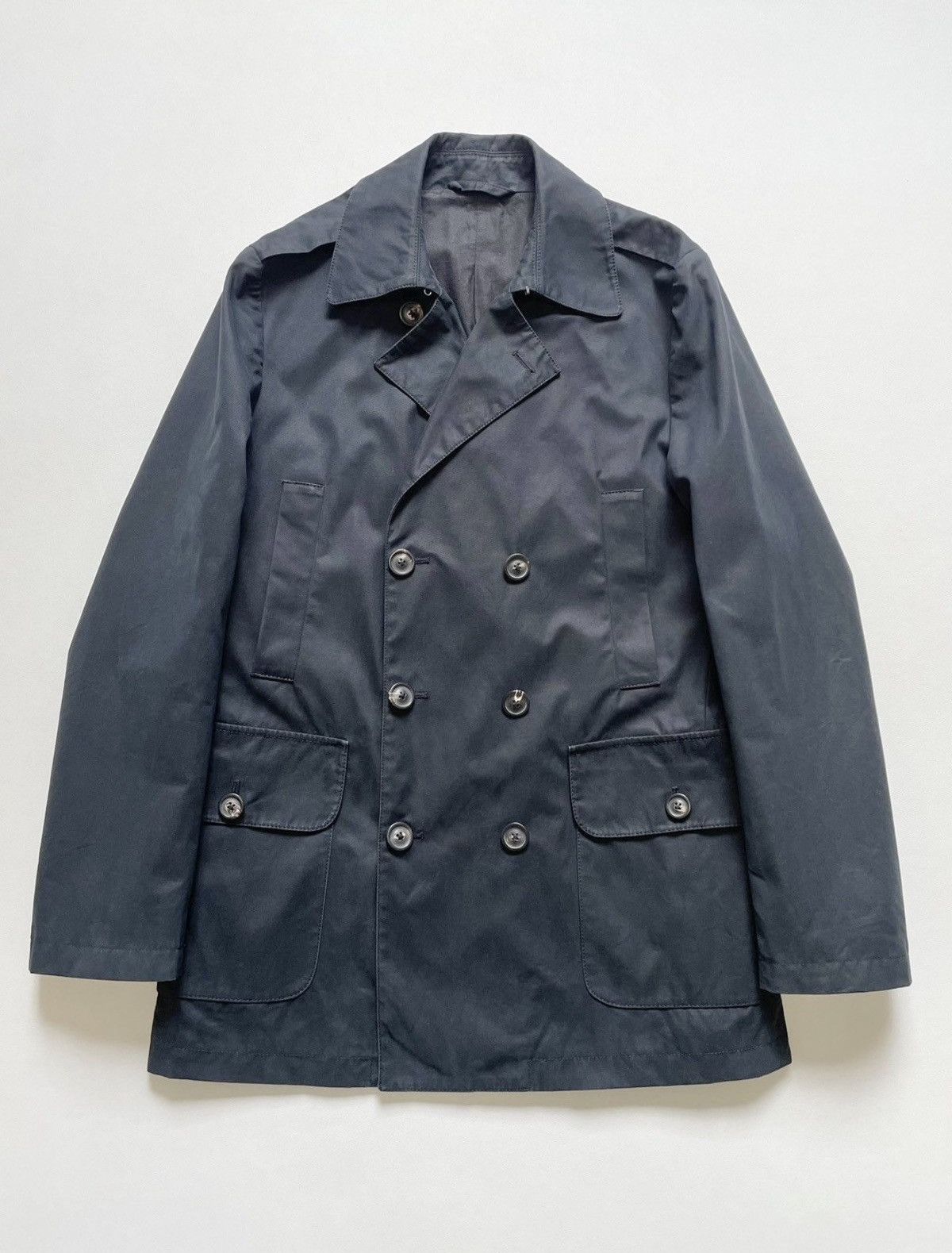 Maison Margiela S/S 10 Blue Cotton Mac Caban Jacket Size US M / EU 48-50 / 2 - 1 Thumbnail