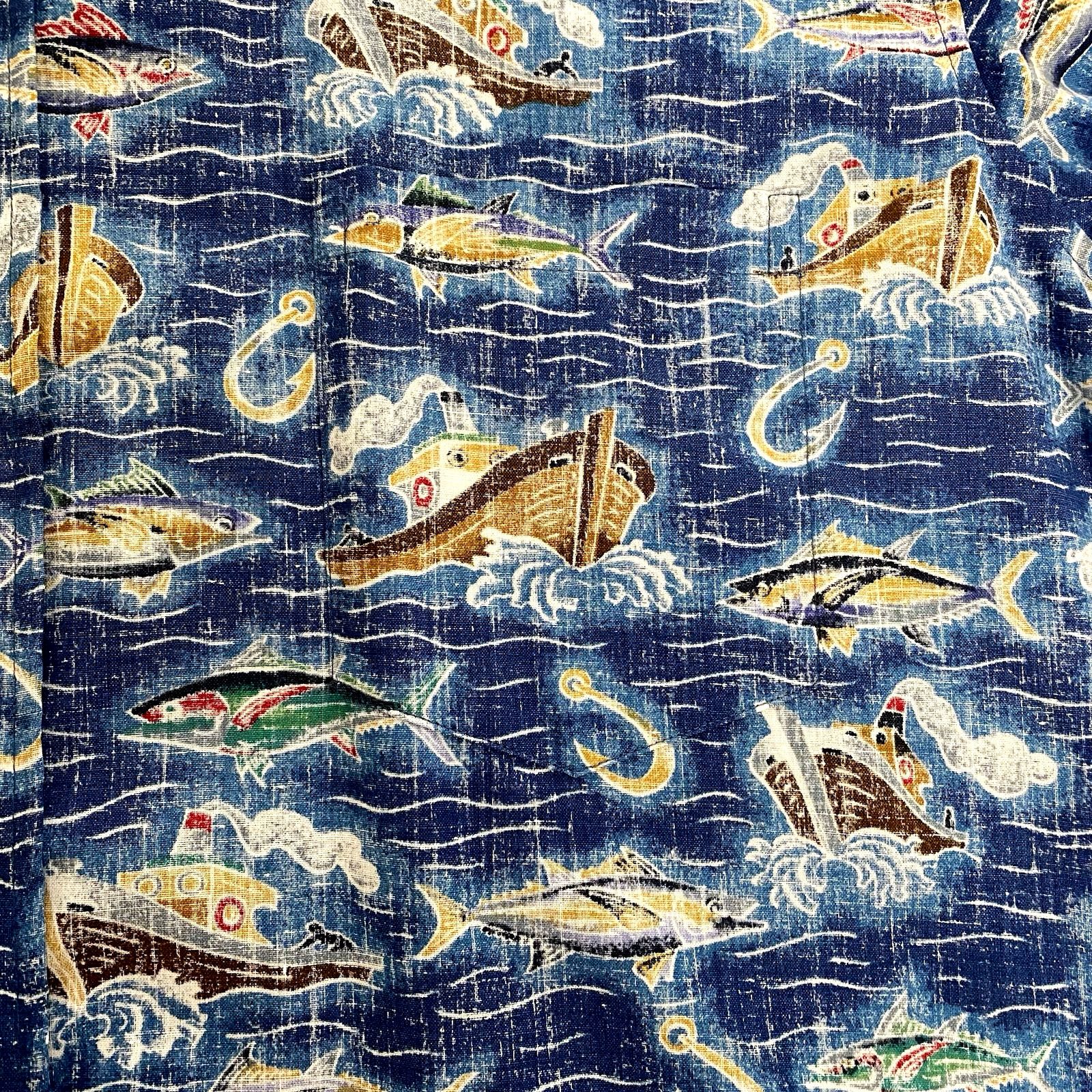 Reyn Spooner Reyn Spooner Dietrich Varez Shirt Blue Boat Fishing Ocean 2X Size US XXL / EU 58 / 5 - 2 Thumbnail