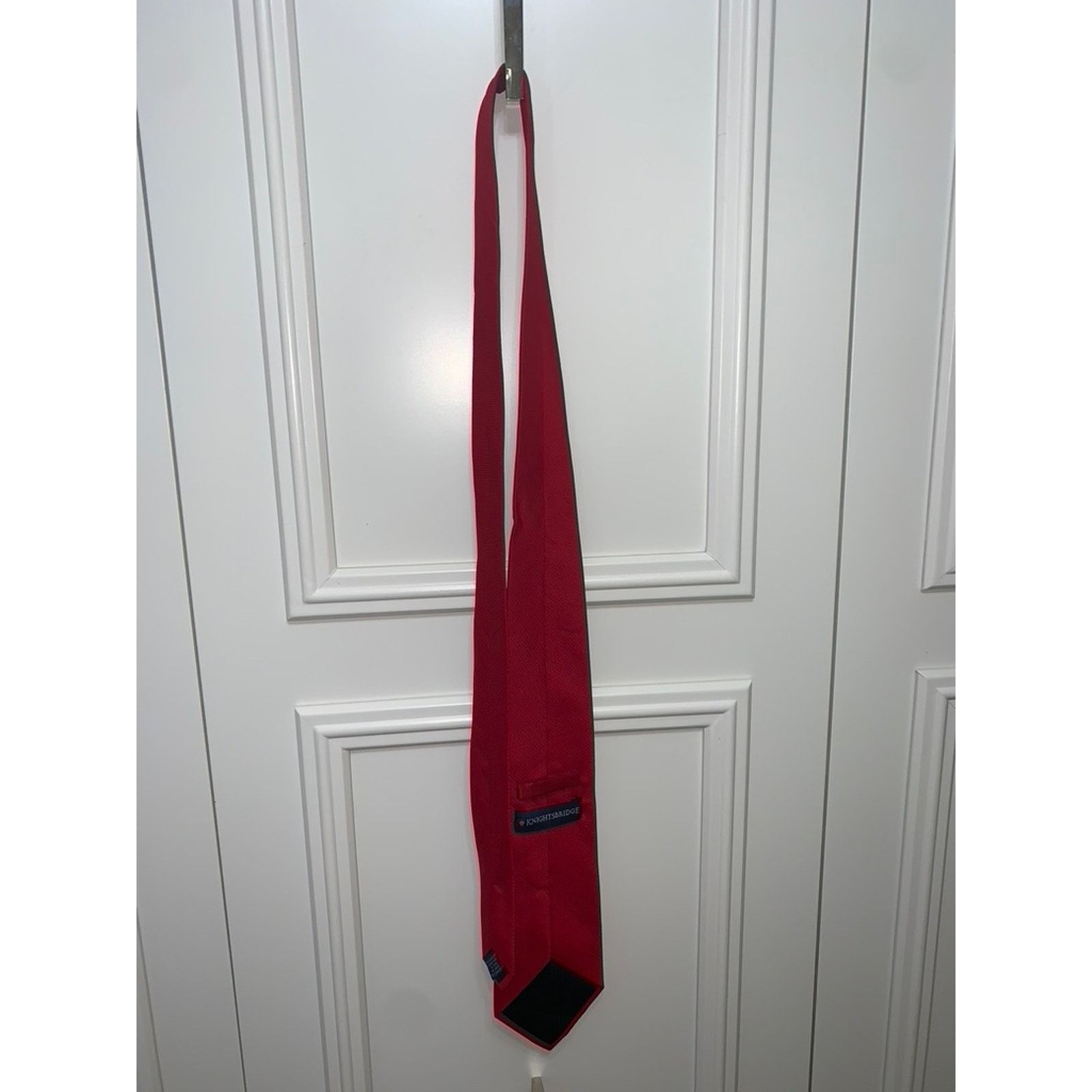 Knightsbridge Knightsbridge Men's Red Designer Tie Solid Formal Wedding Size ONE SIZE - 4 Thumbnail