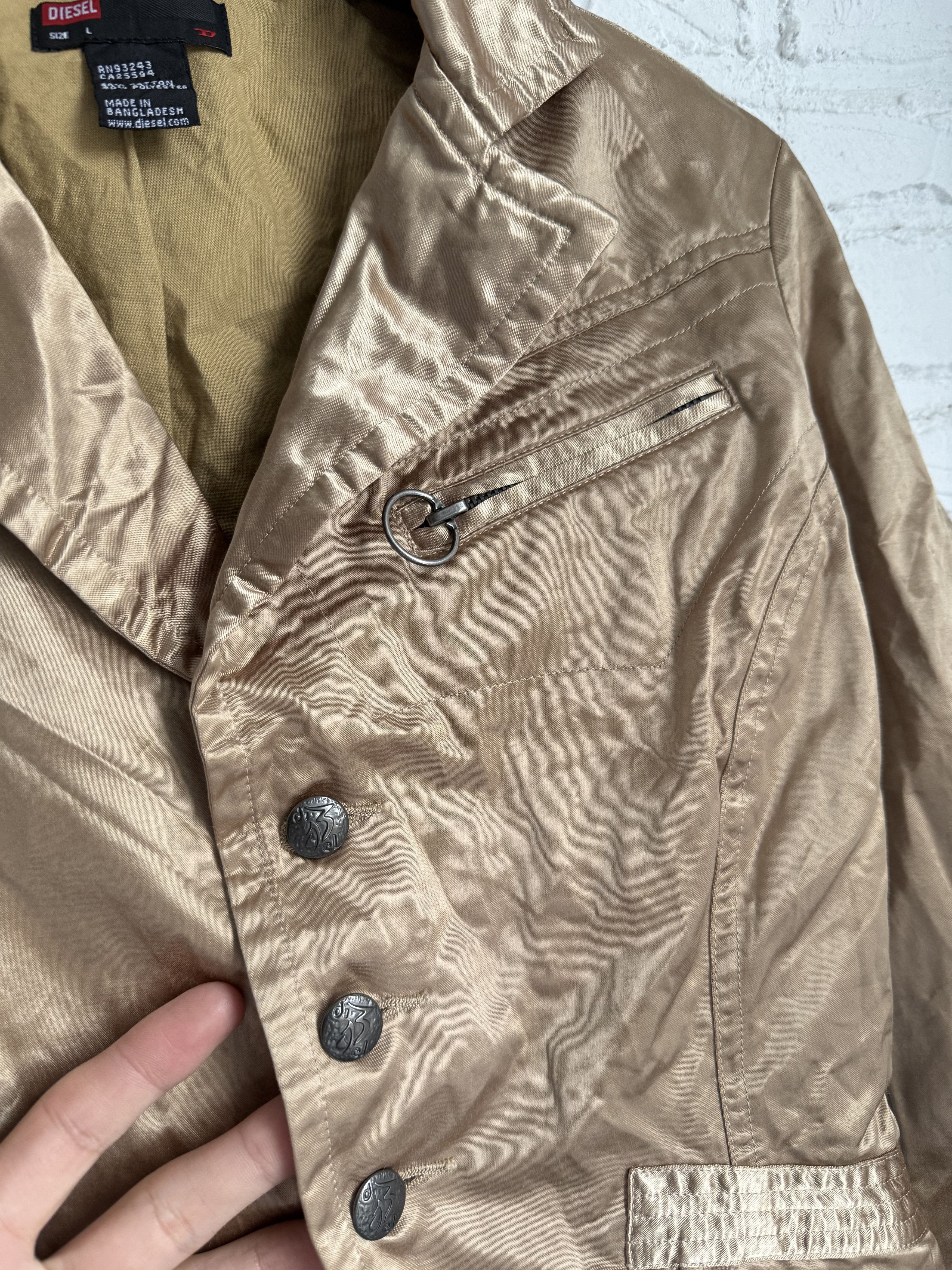 Diesel Vintage DIESEL gold blazer jacket king and queen y2k Size L / US 10 / IT 46 - 4 Thumbnail