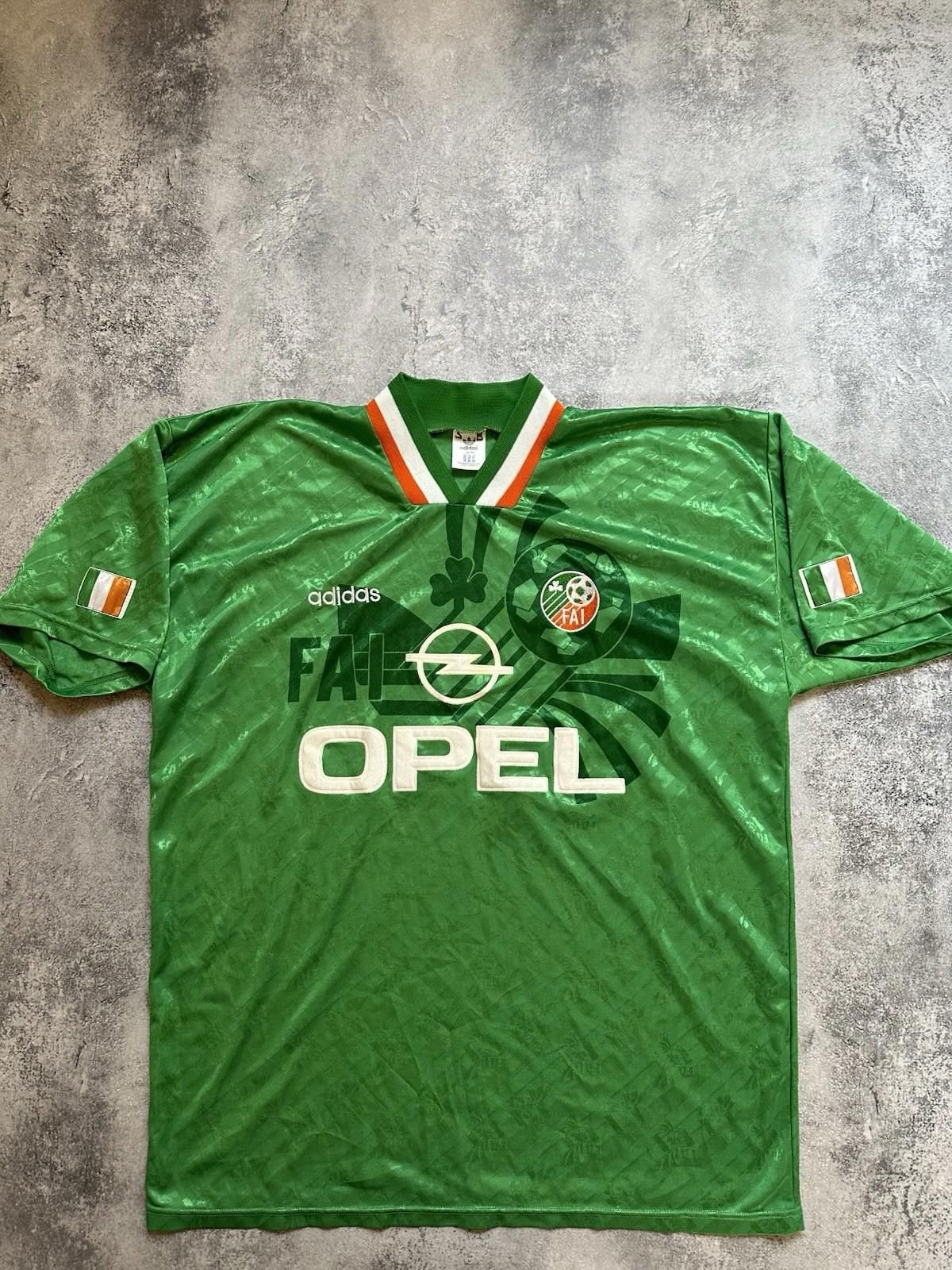 Adidas IRELAND 1994 HOME FOOTBALL SHIRT SOCCER JERSEY ADIDAS 42/44 Size US M / EU 48-50 / 2 - 5 Thumbnail