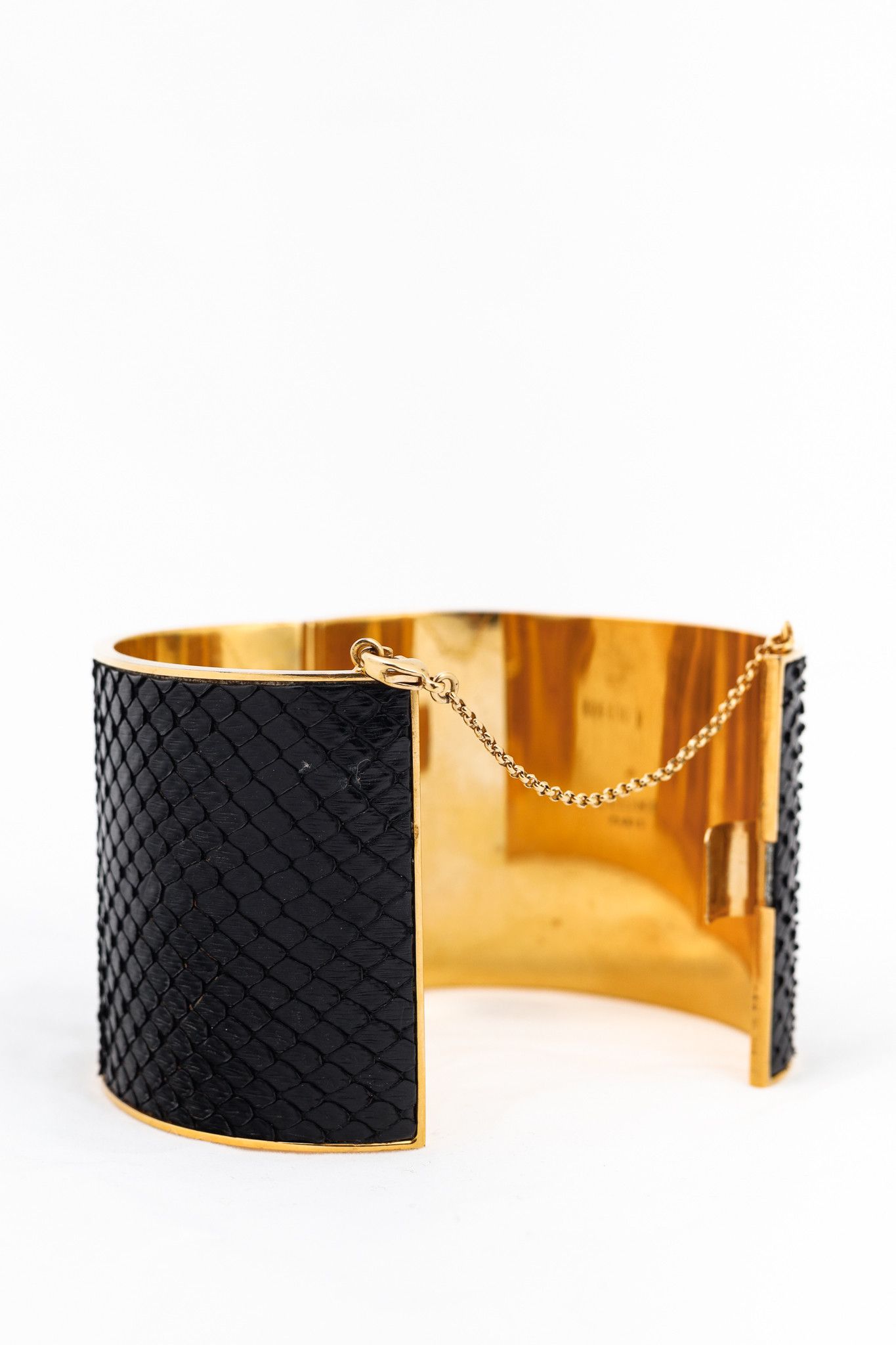 Celine Celine Black Snakeskin Wide Cuff Size ONE SIZE - 4 Thumbnail